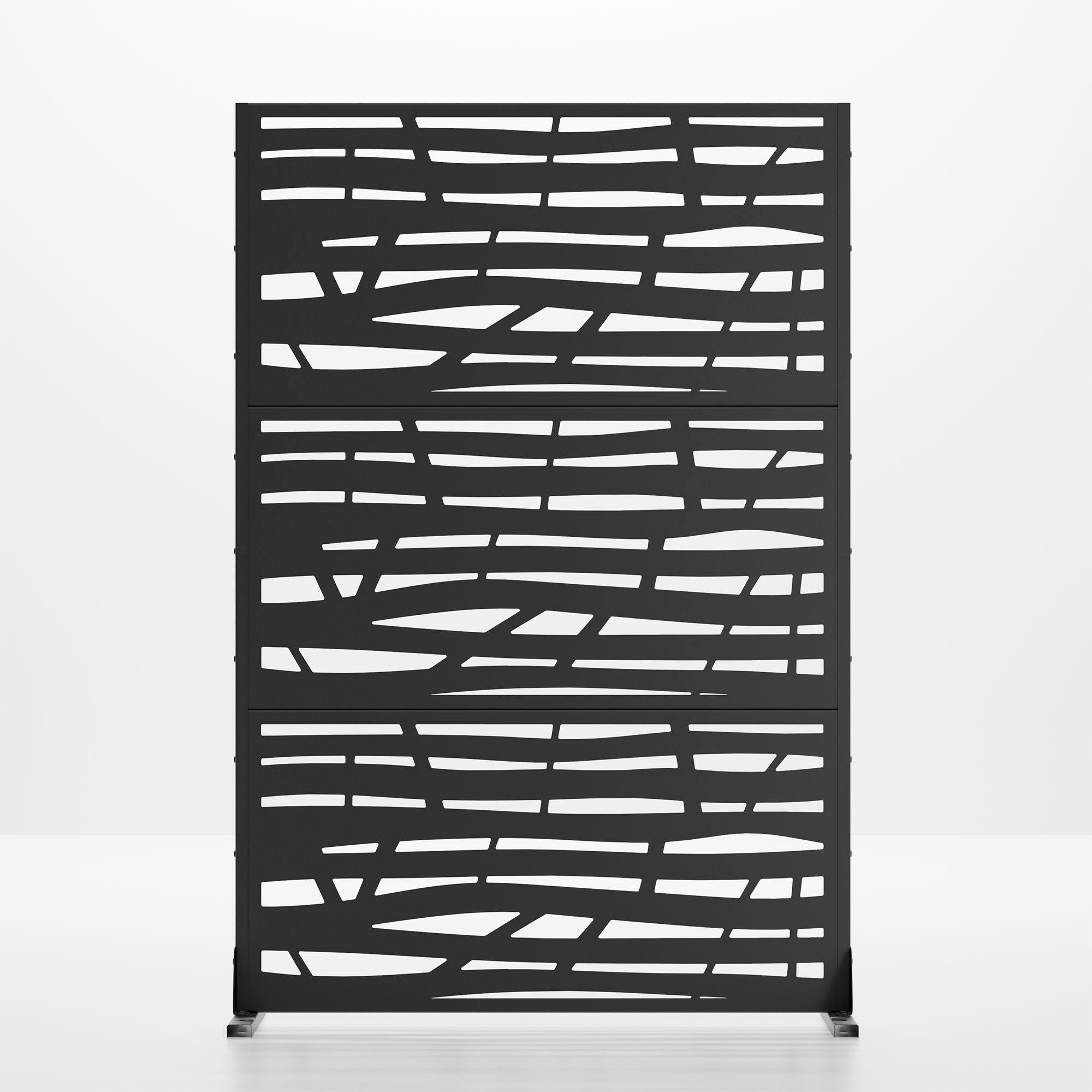 TranquilBreeze Jungle Outdoor Privacy Screen Garden Fence, Black, large