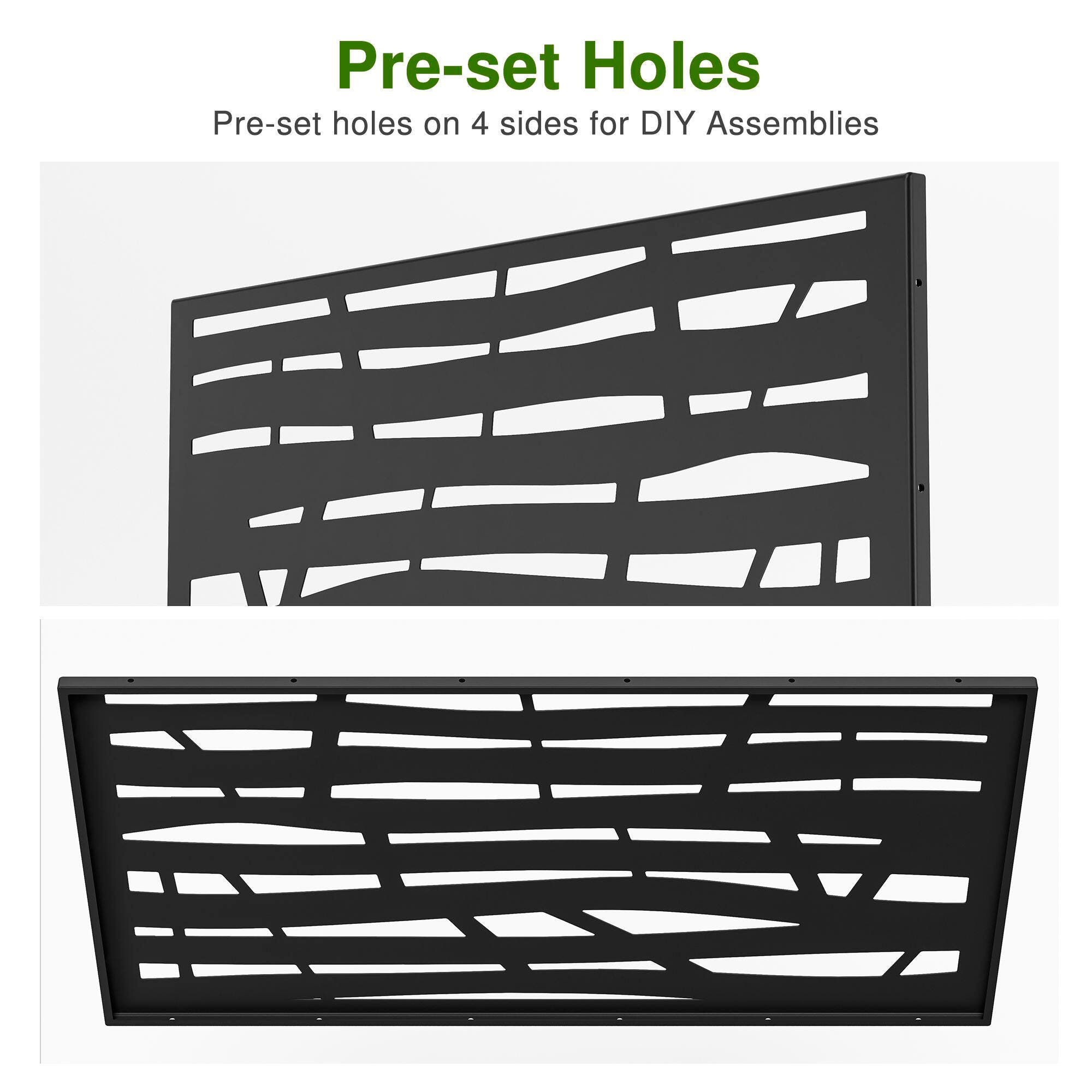 TranquilBreeze Jungle Outdoor Privacy Screen Garden Fence, Black, large