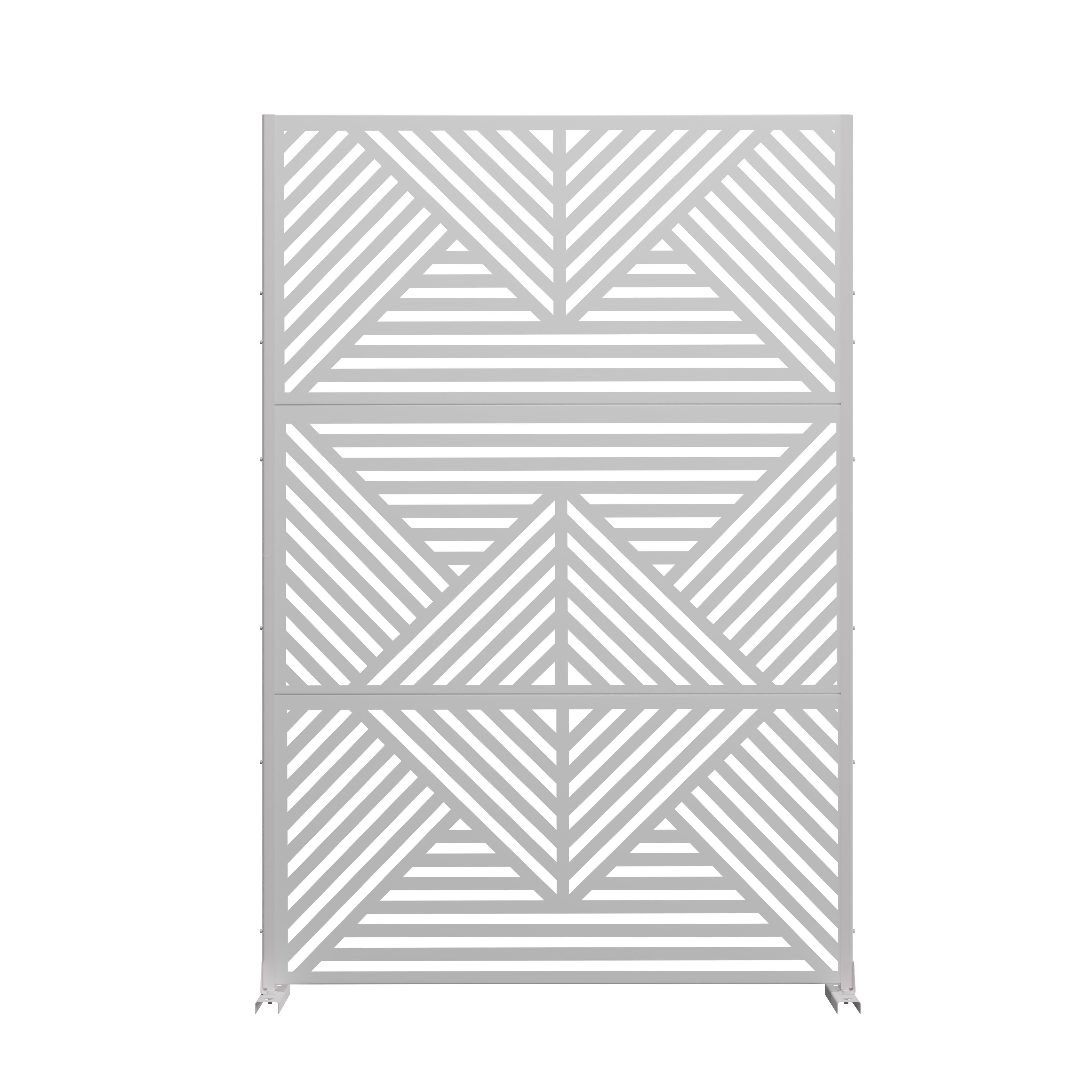 TranquilBreeze Zodiac Outdoor Privacy Screen Garden Fence, White, large
