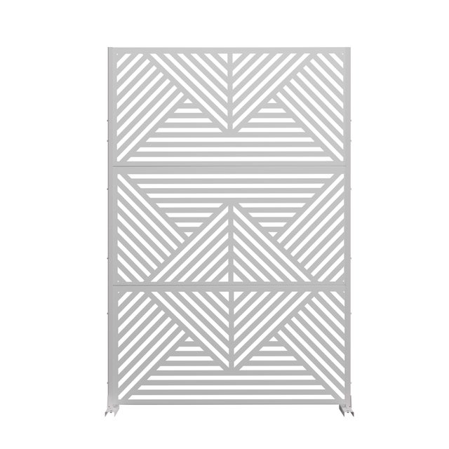 TranquilBreeze Zodiac Outdoor Privacy Screen Garden Fence, White