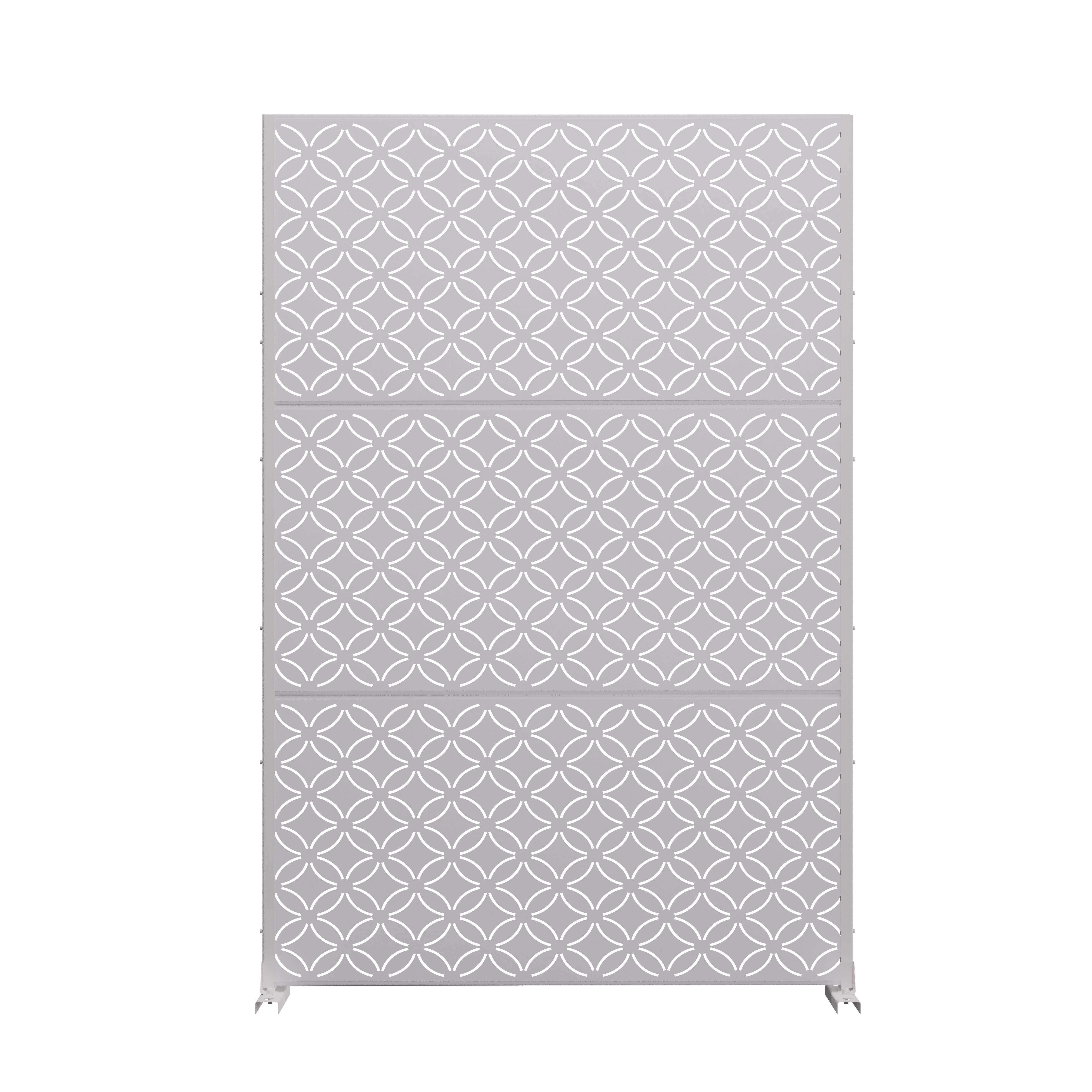 TranquilBreeze Palace Outdoor Privacy Screen Garden Fence, White, large