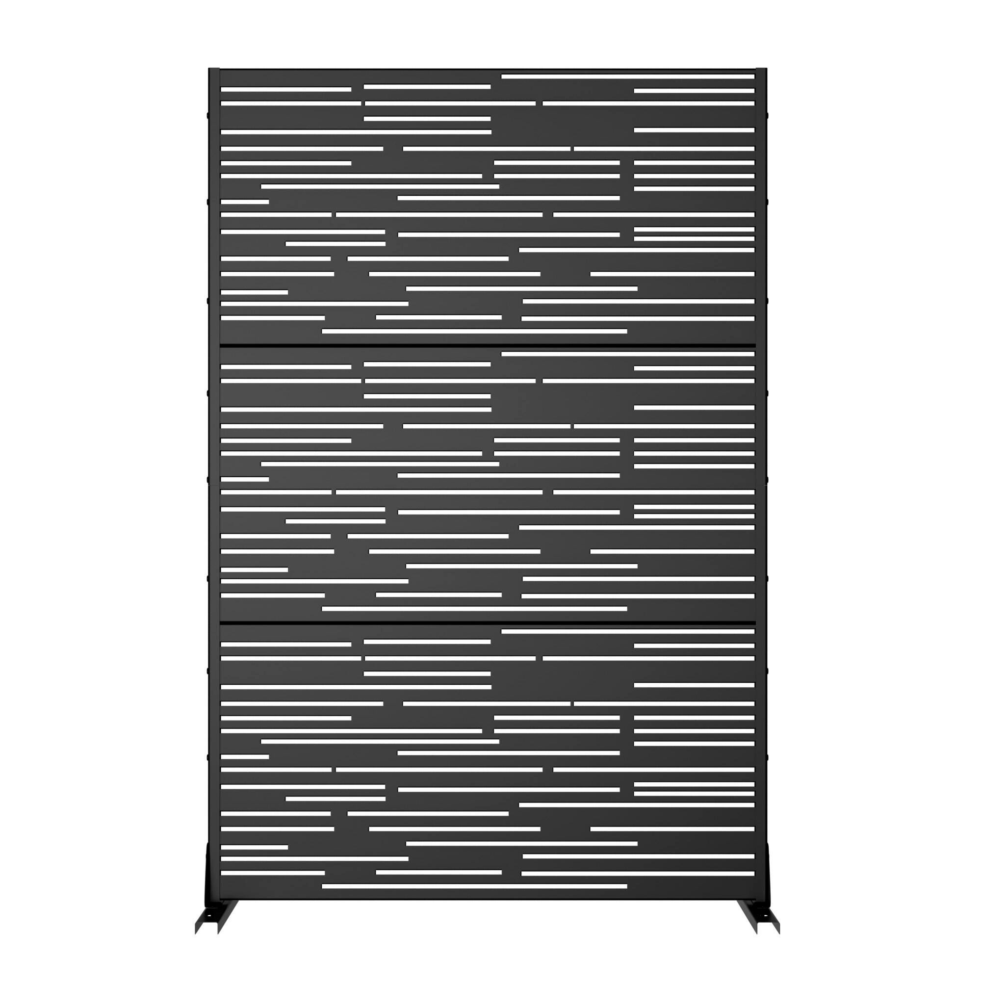 TranquilBreeze Shine Outdoor Privacy Screen Garden Fence, Black, large