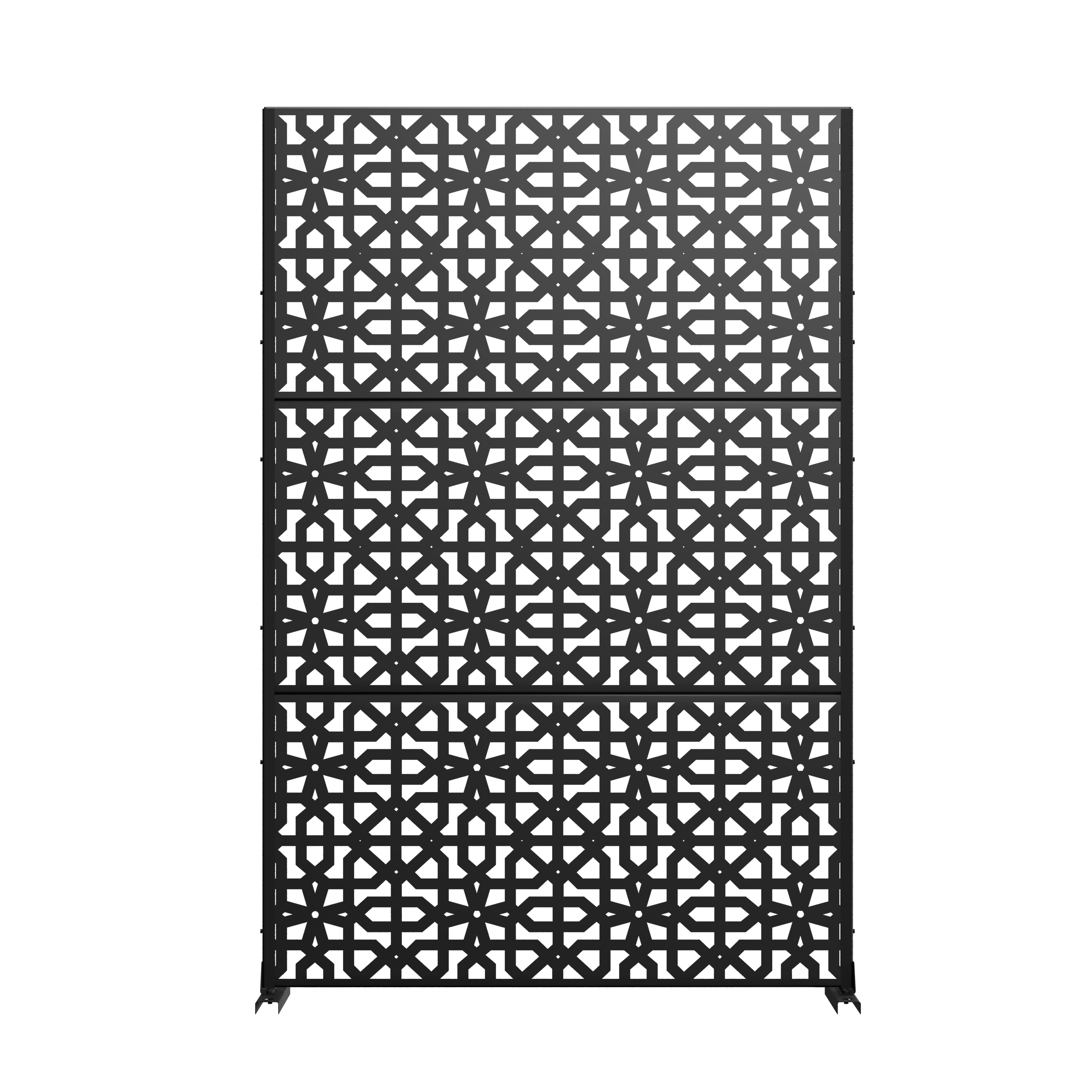 TranquilBreeze Perilla Outdoor  Privacy Screen Garden Fence, Black, large