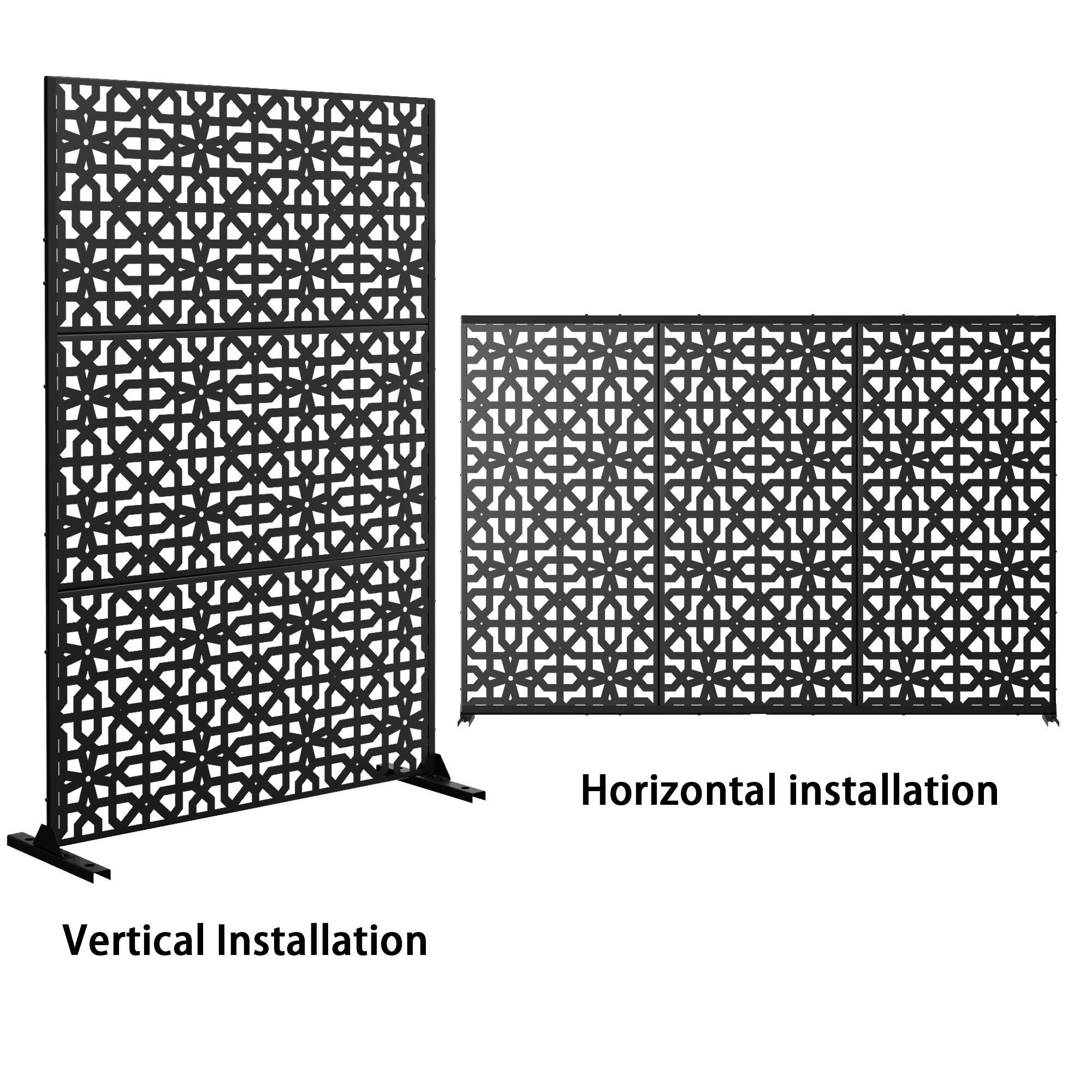 TranquilBreeze Perilla Outdoor  Privacy Screen Garden Fence, Black, large