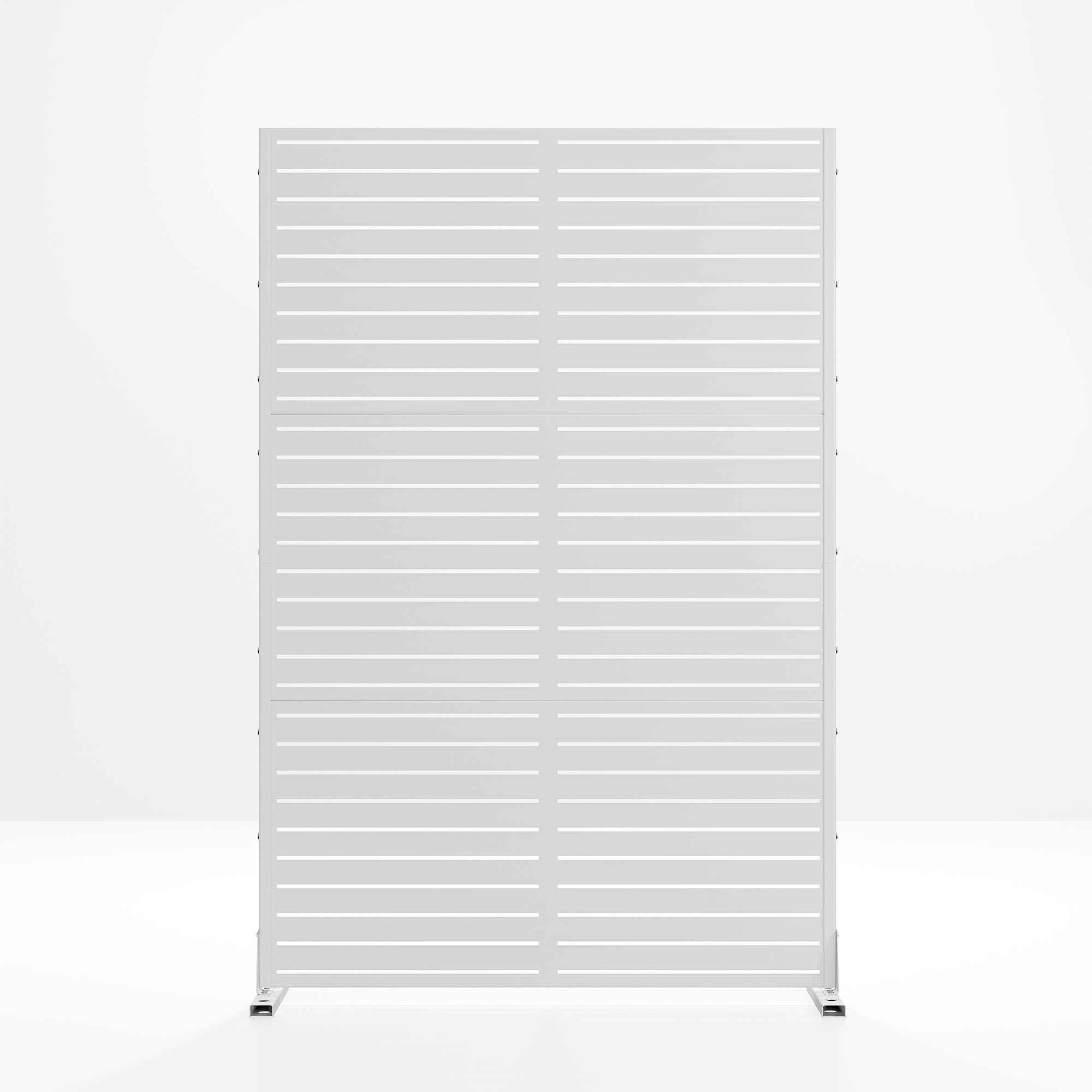 TranquilBreeze Louver Outdoor Privacy Screen Garden Fence, White, large