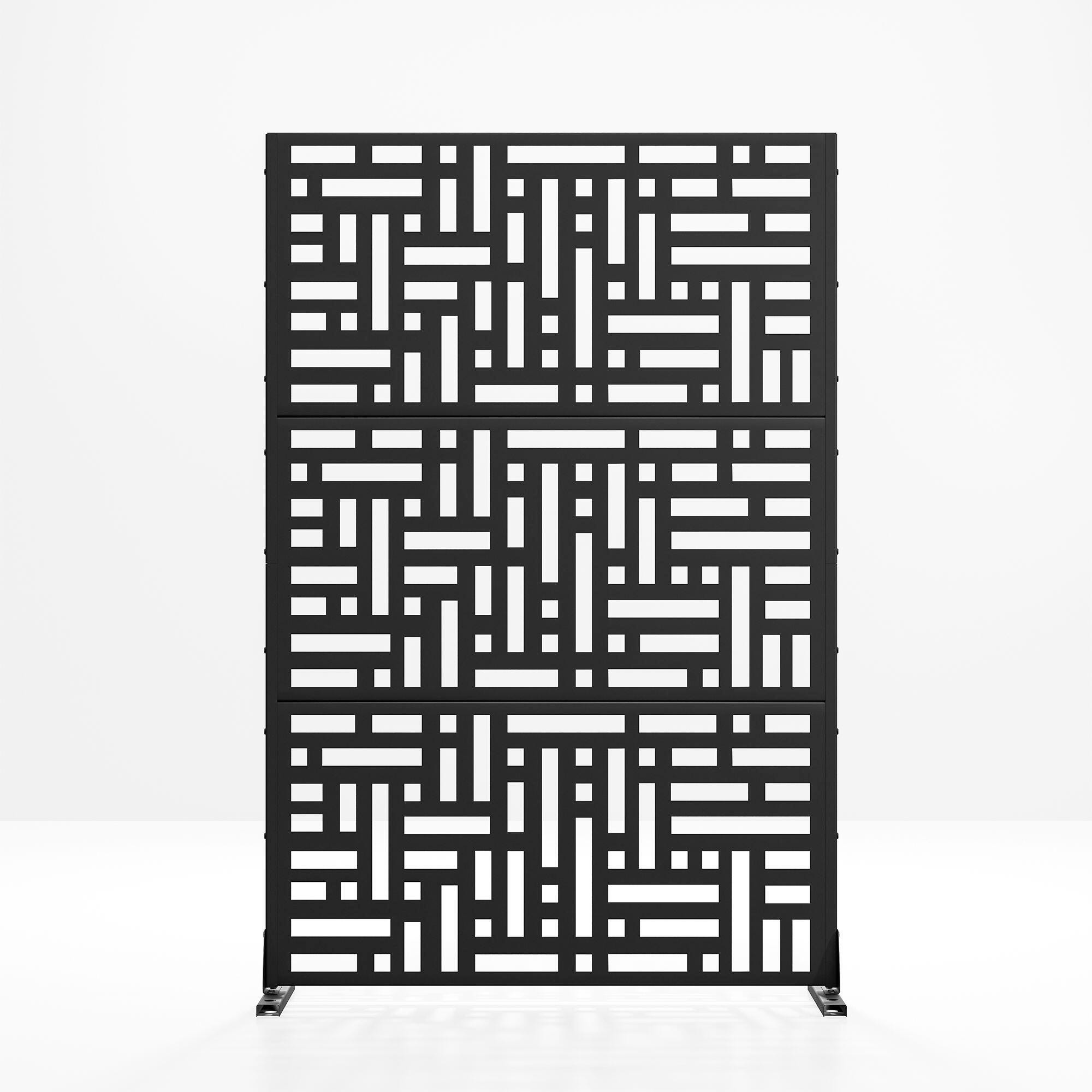 TranquilBreeze Streets Outdoor Privacy Screen Garden Fence, Black, large