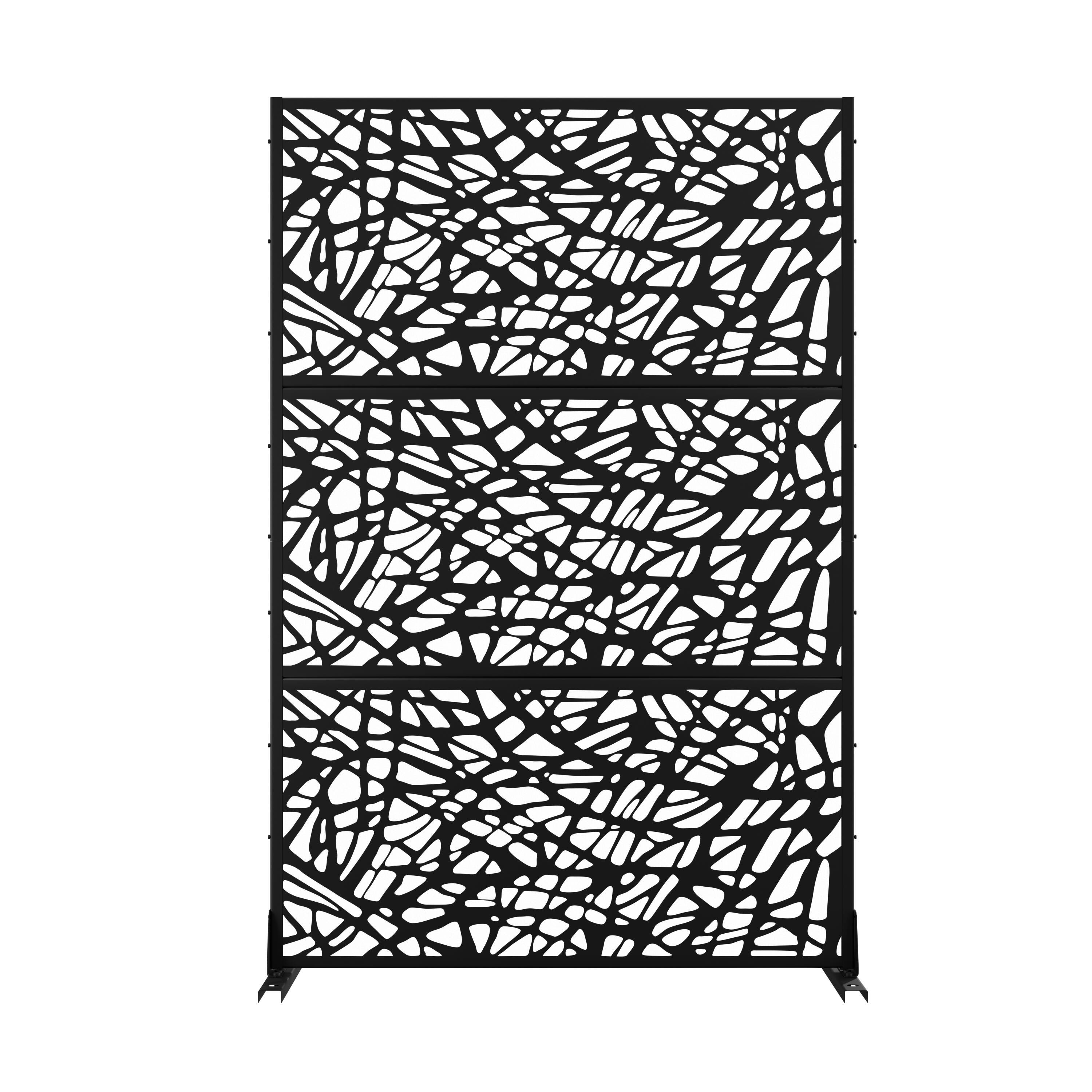 TranquilBreeze Web Outdoor Privacy Screen Garden Fence, Black, large