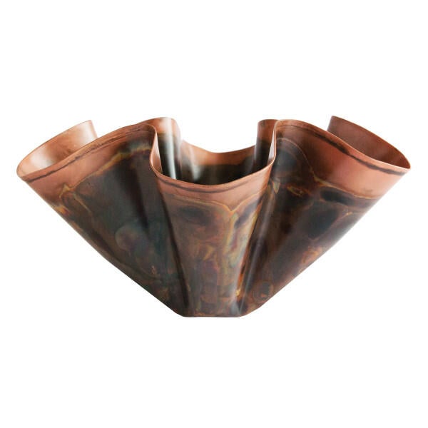 Storied Home Metal Organic Shaped Planter, Copper