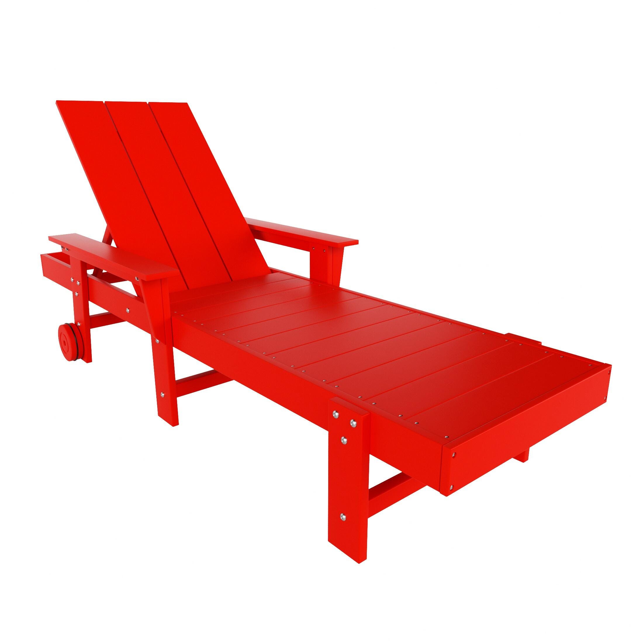 Shoreside Reclining Chaise Lounge with Arms and Wheels, , large