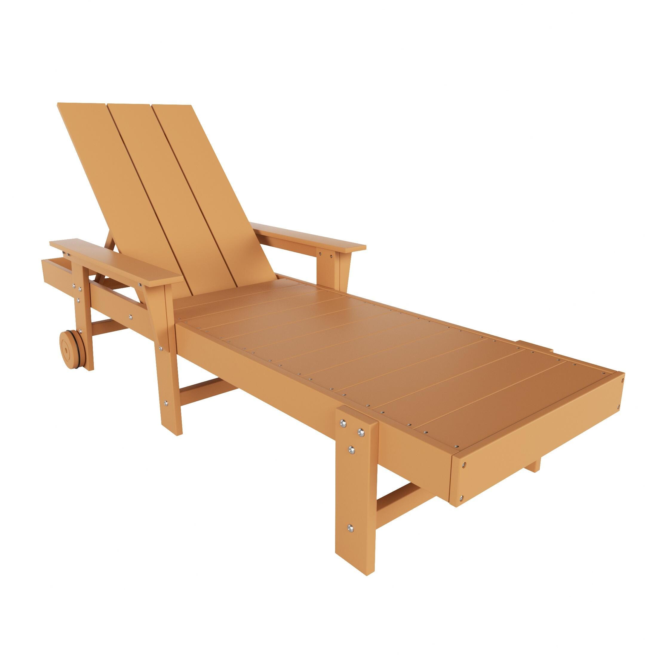 Shoreside Reclining Chaise Lounge with Arms and Wheels, , large