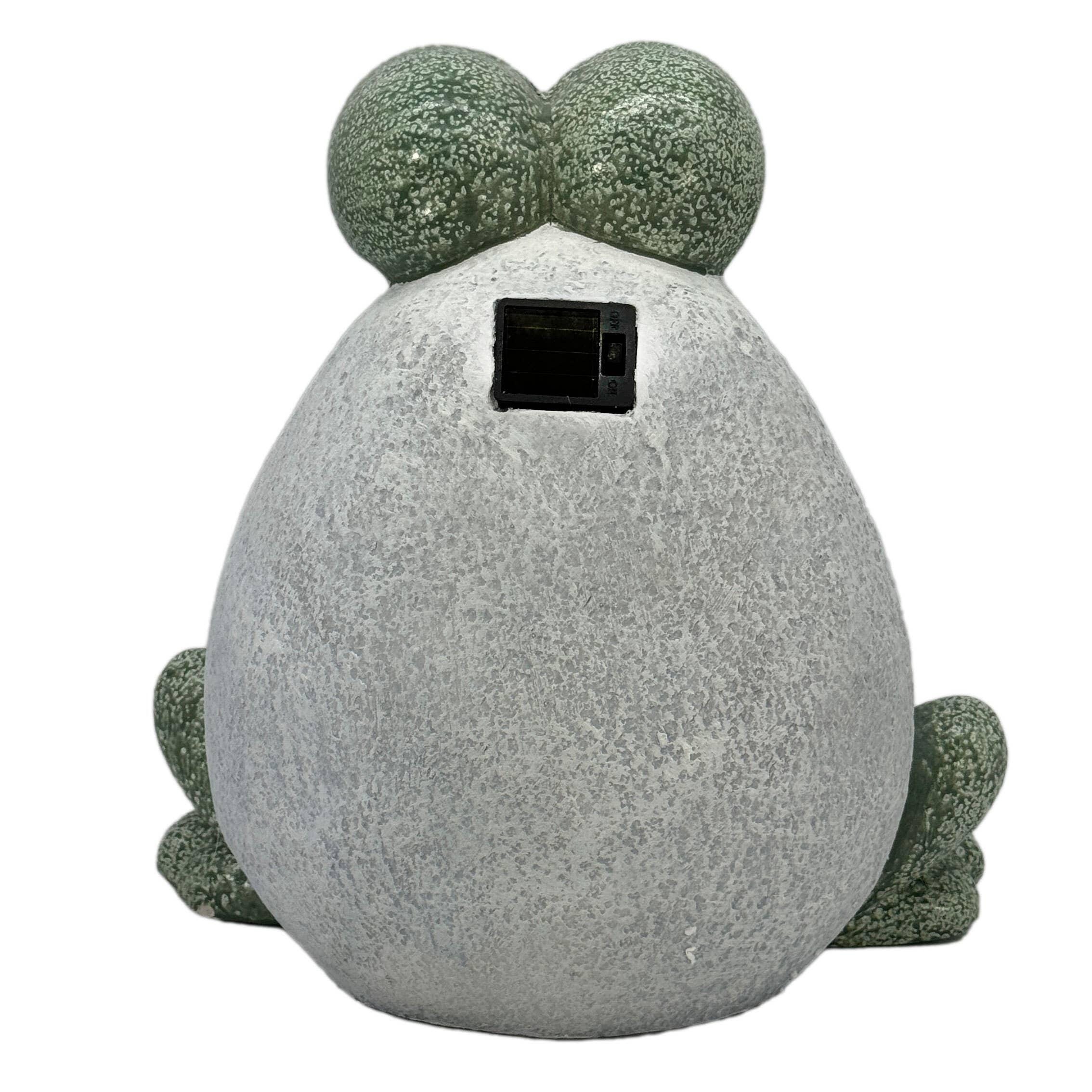 Galt International 13" Frog Garden Statue with LED Solar Eyes, , large