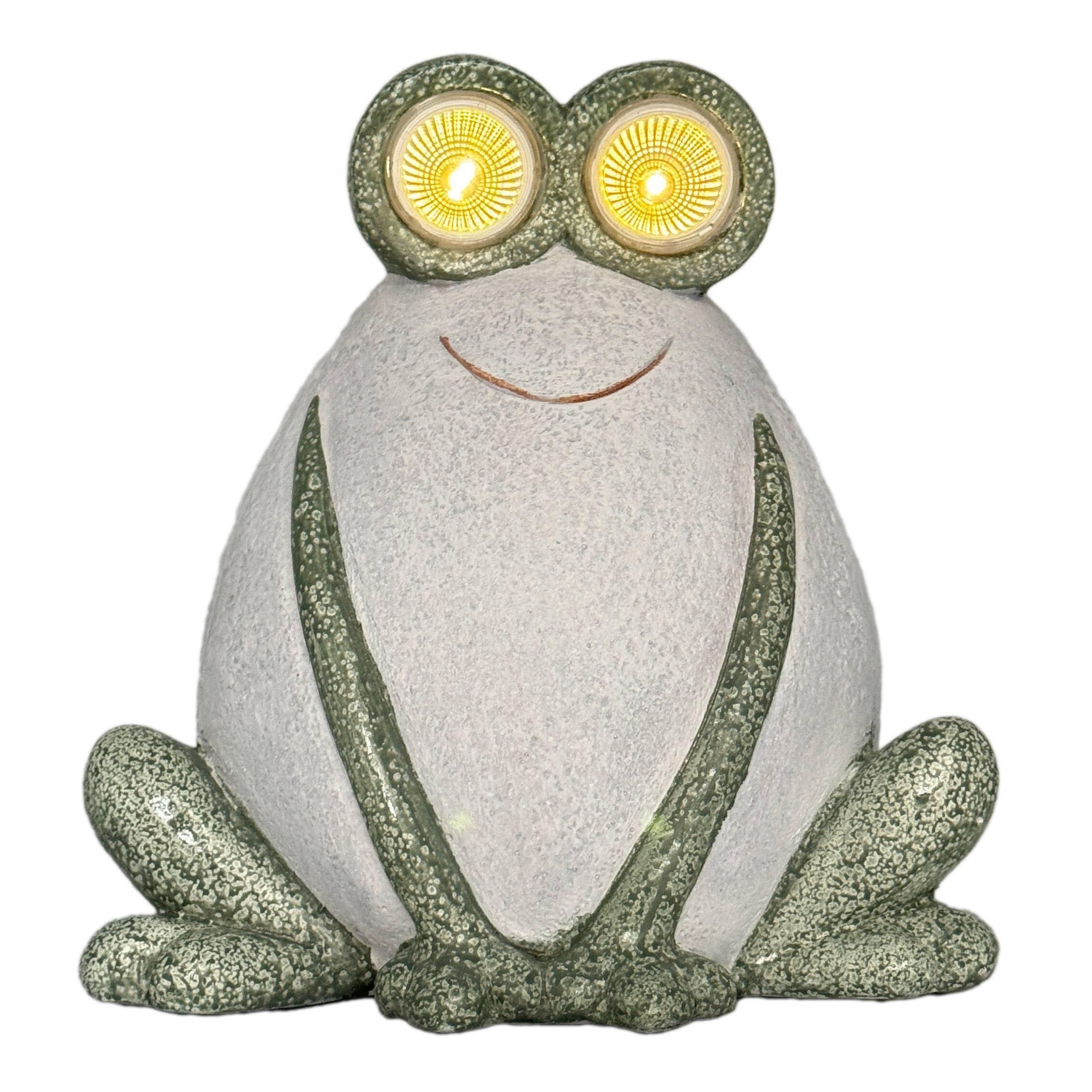 Galt International 13" Frog Garden Statue with LED Solar Eyes, , large
