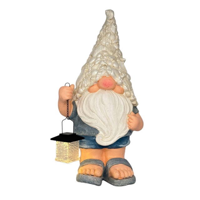 Galt International LED Solar Gnome Garden Statue