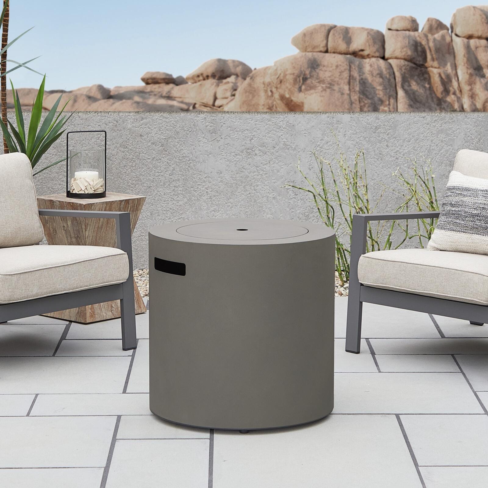 Real Flame Hephaestus Propane Fire Pit, Mist Gray, large