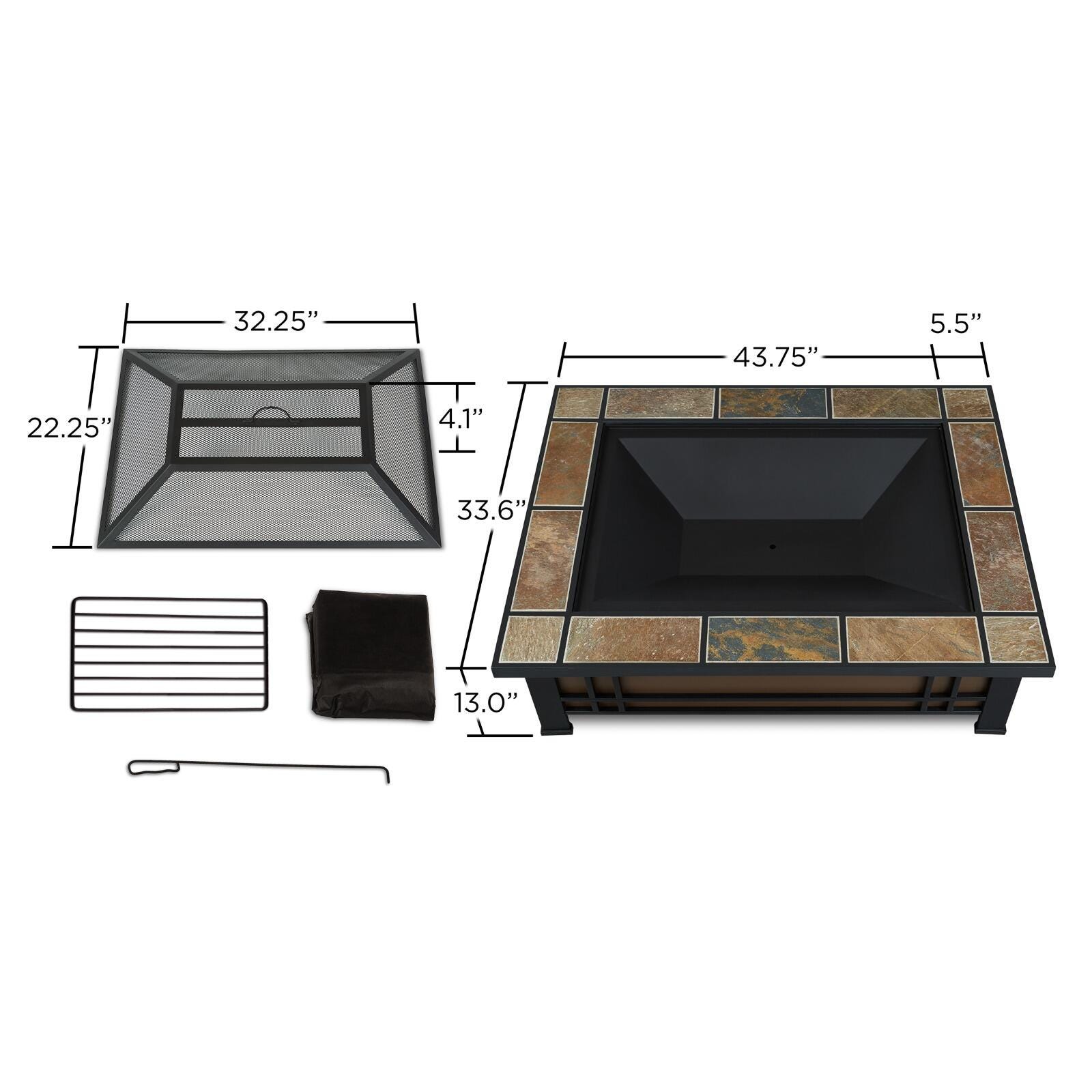 Real Flame Hudson Wood Burning Fire Pit, , large