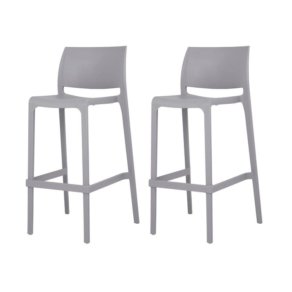 Sensilla Bar Stool (Set of 2), Gray, large