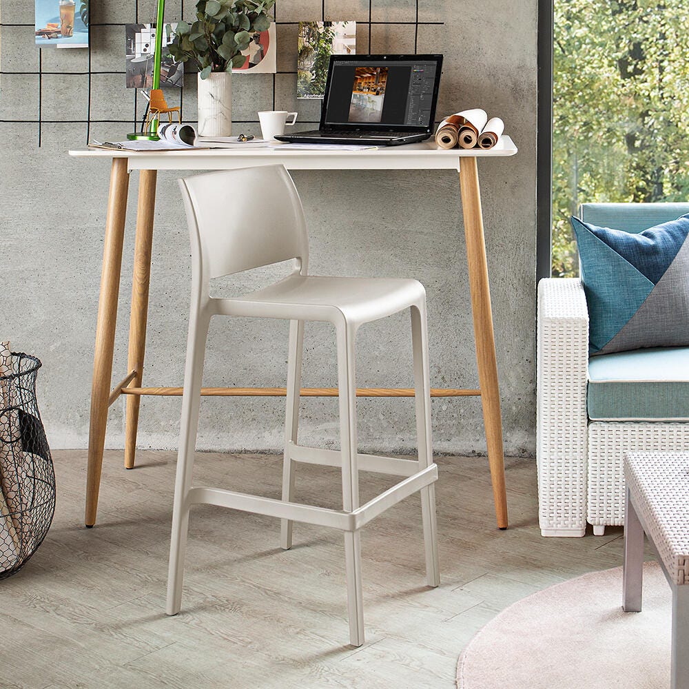 Sensilla Bar Stool (Set of 2), Taupe, large