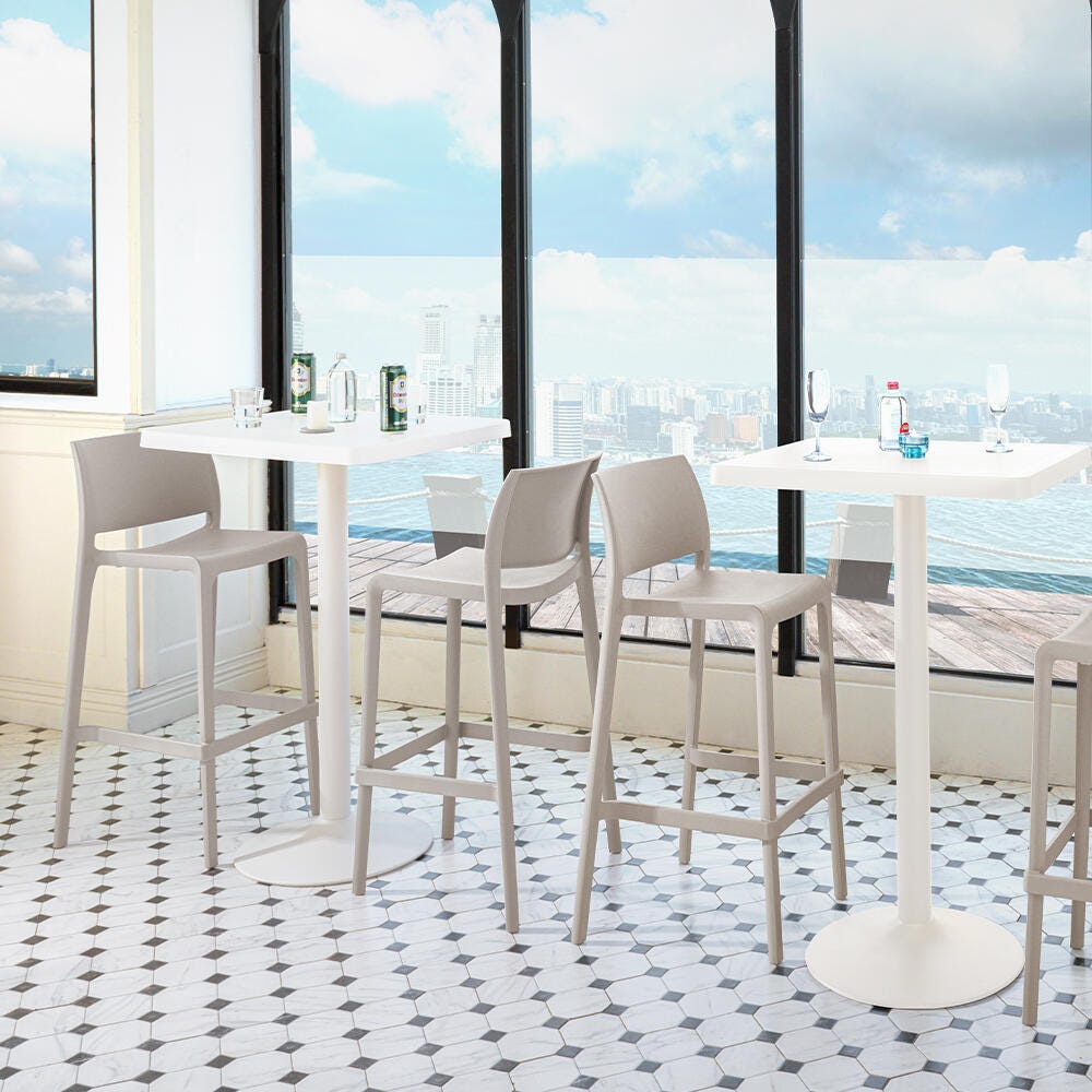 Sensilla Bar Stool (Set of 2), Taupe, large