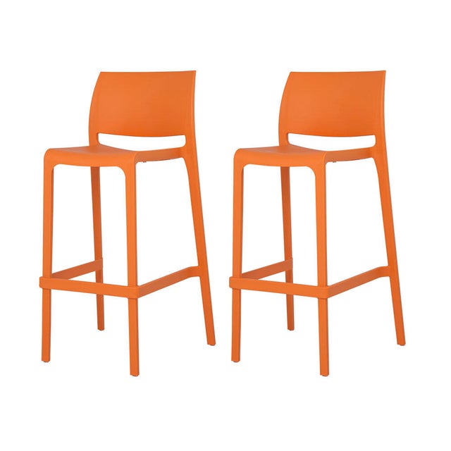 Sensilla Bar Stool (Set of 2), Orange
