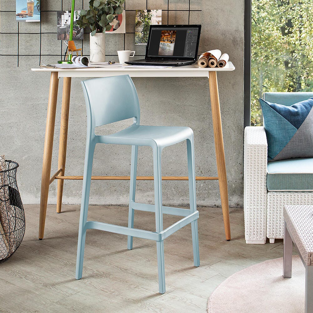 Sensilla Bar Stool (Set of 2), Baby Blue, large