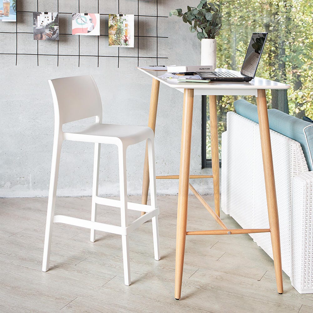 Sensilla Bar Stool (Set of 2), White, large