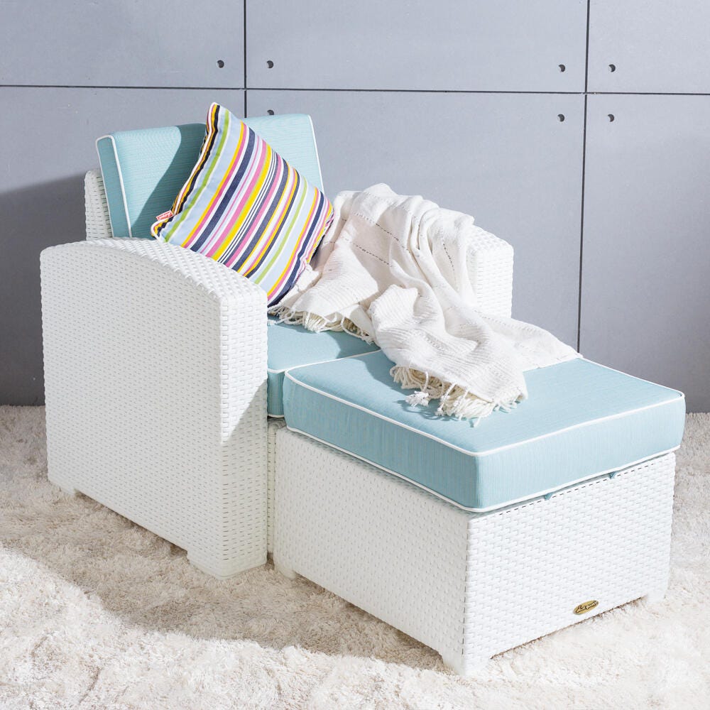 Magnolia Outdoor Lounge Chair, White, large