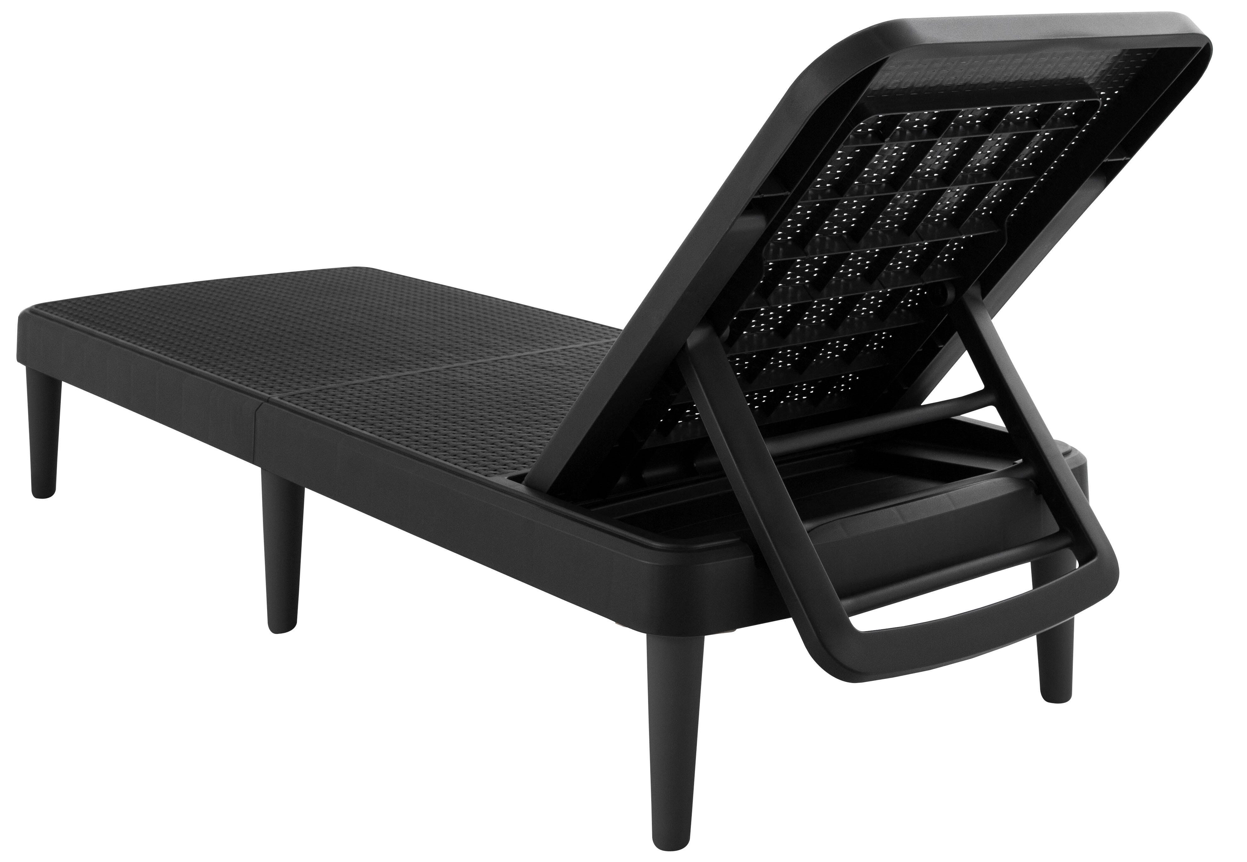 Tahiti Outdoor Chaise Lounge, Black, large