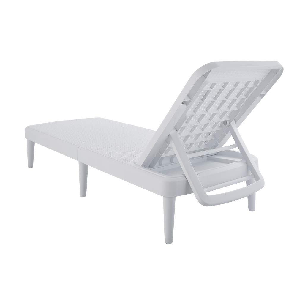 Tahiti Outdoor Chaise Lounge, White, large