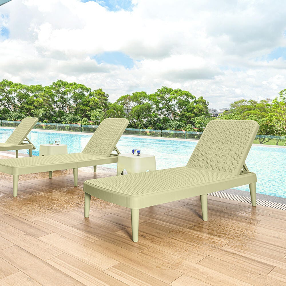 Tahiti Outdoor Chaise Lounge, Wasabi Green, large