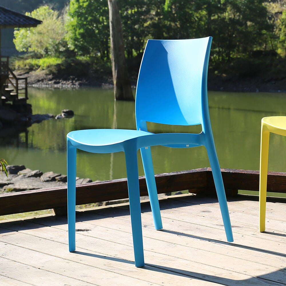 Sensilla Outdoor Dining Chair (Set of 4), Blue, large