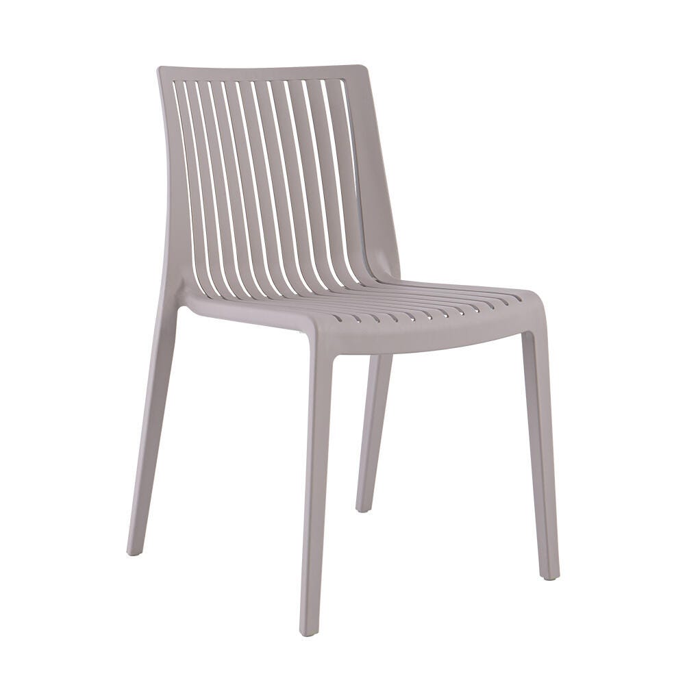 Milos Outdoor Stackable Dining Chair (Set of 2), Taupe, large
