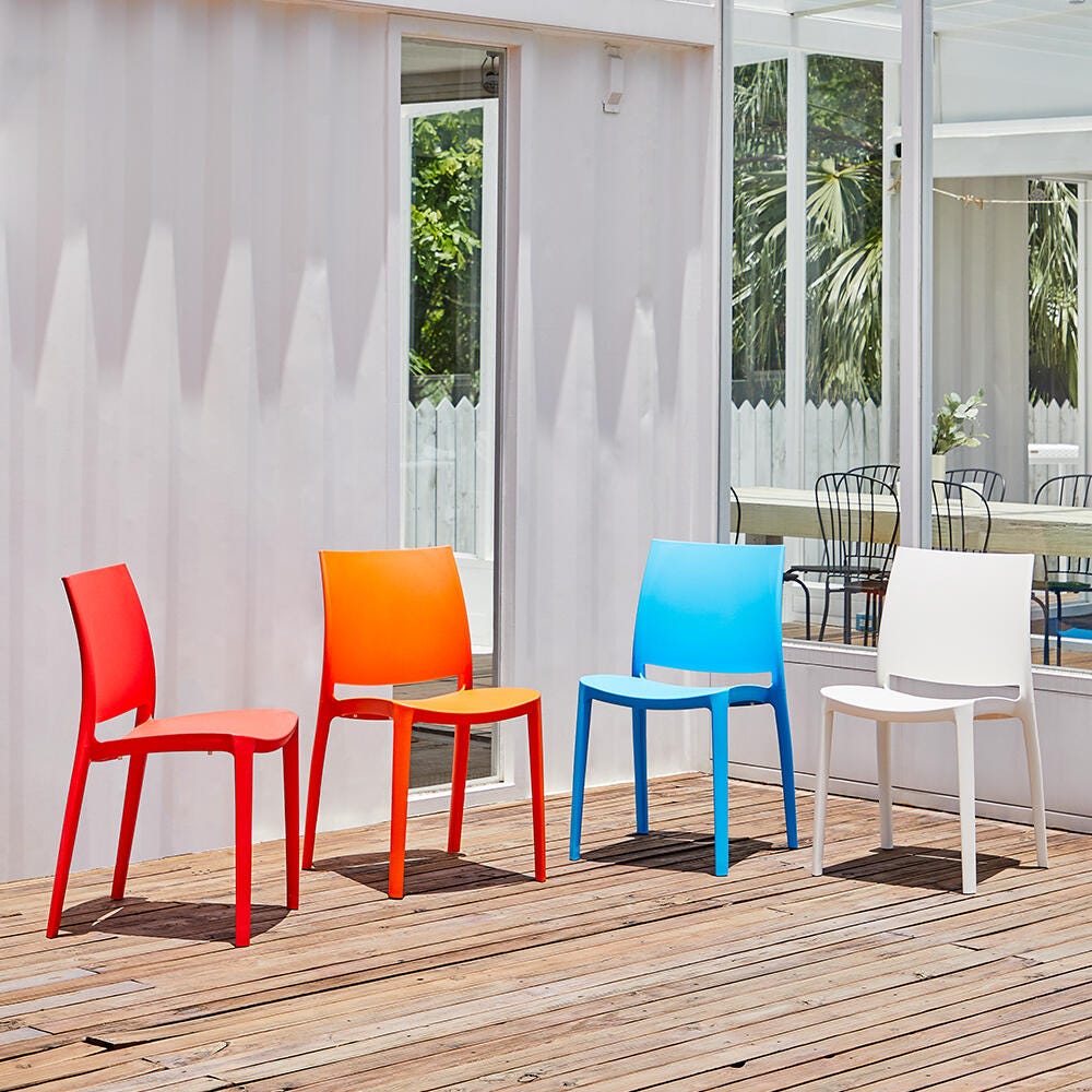 Sensilla Outdoor Dining Chair (Set of 4), White, large