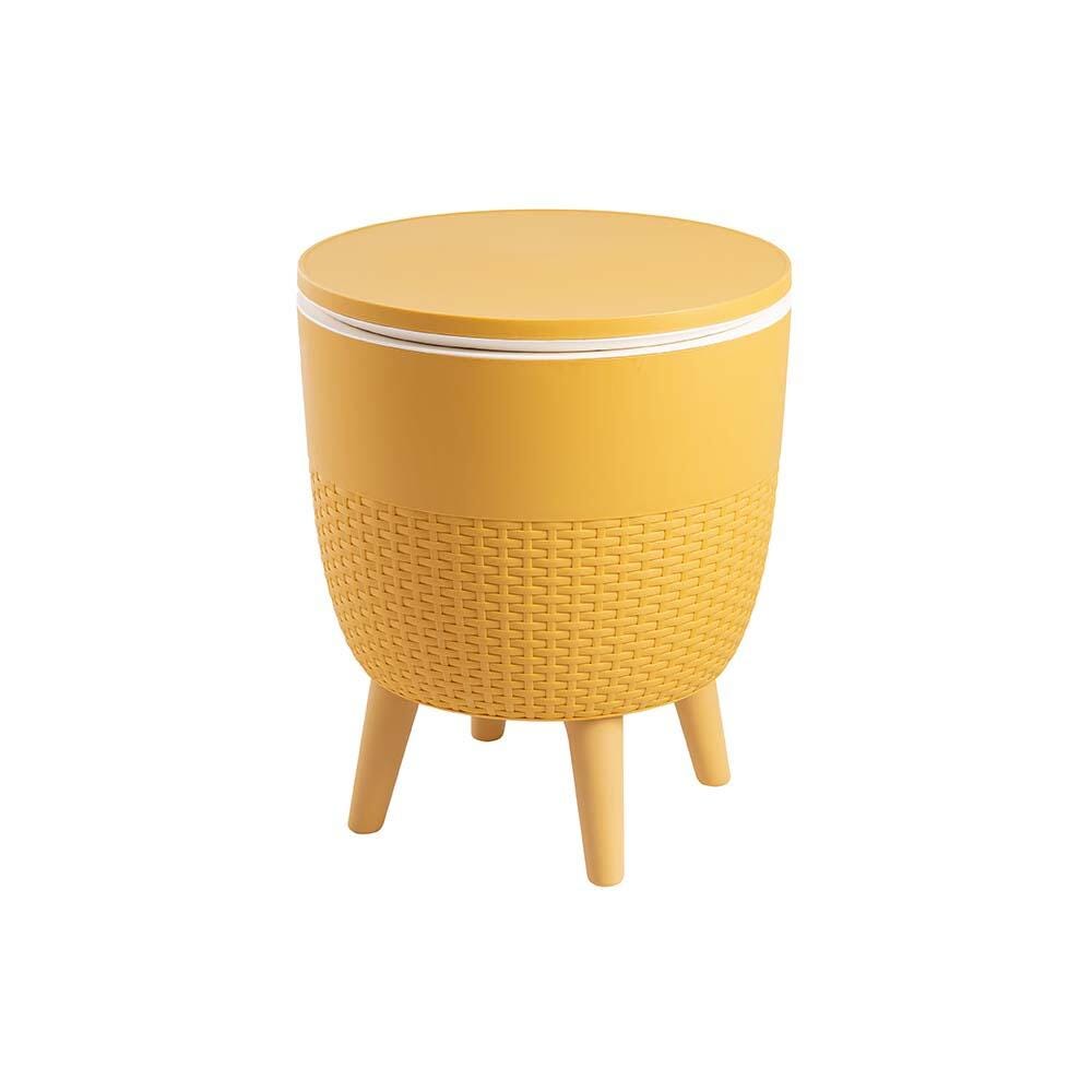 Cancun 2-in-1 Outdoor Cooler Side Table, Gold, large