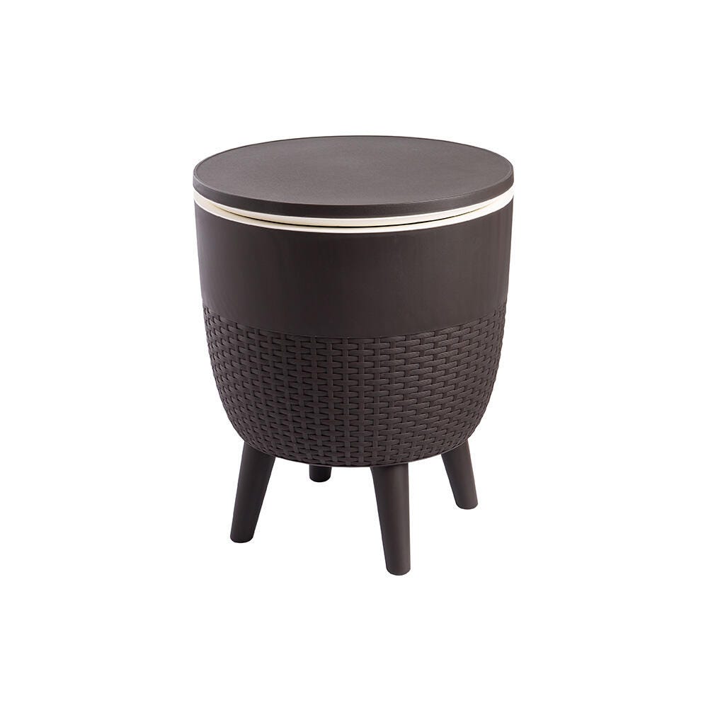 Cancun 2-in-1 Outdoor Cooler Side Table, Brown, large
