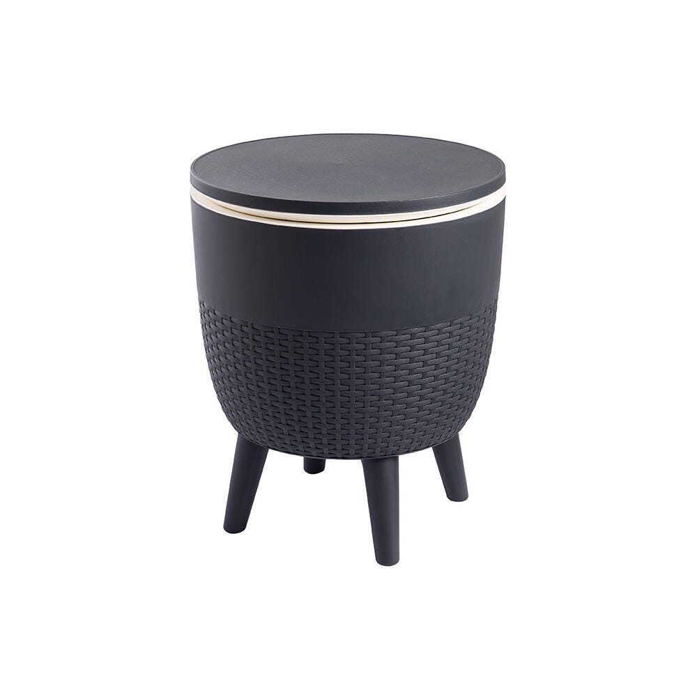 Cancun 2-in-1 Outdoor Cooler Side Table, Black, large