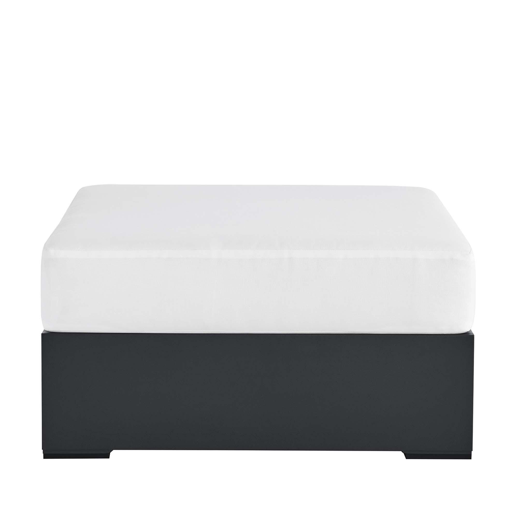 Modway Tahoe Outdoor Ottoman, Gray/White, large