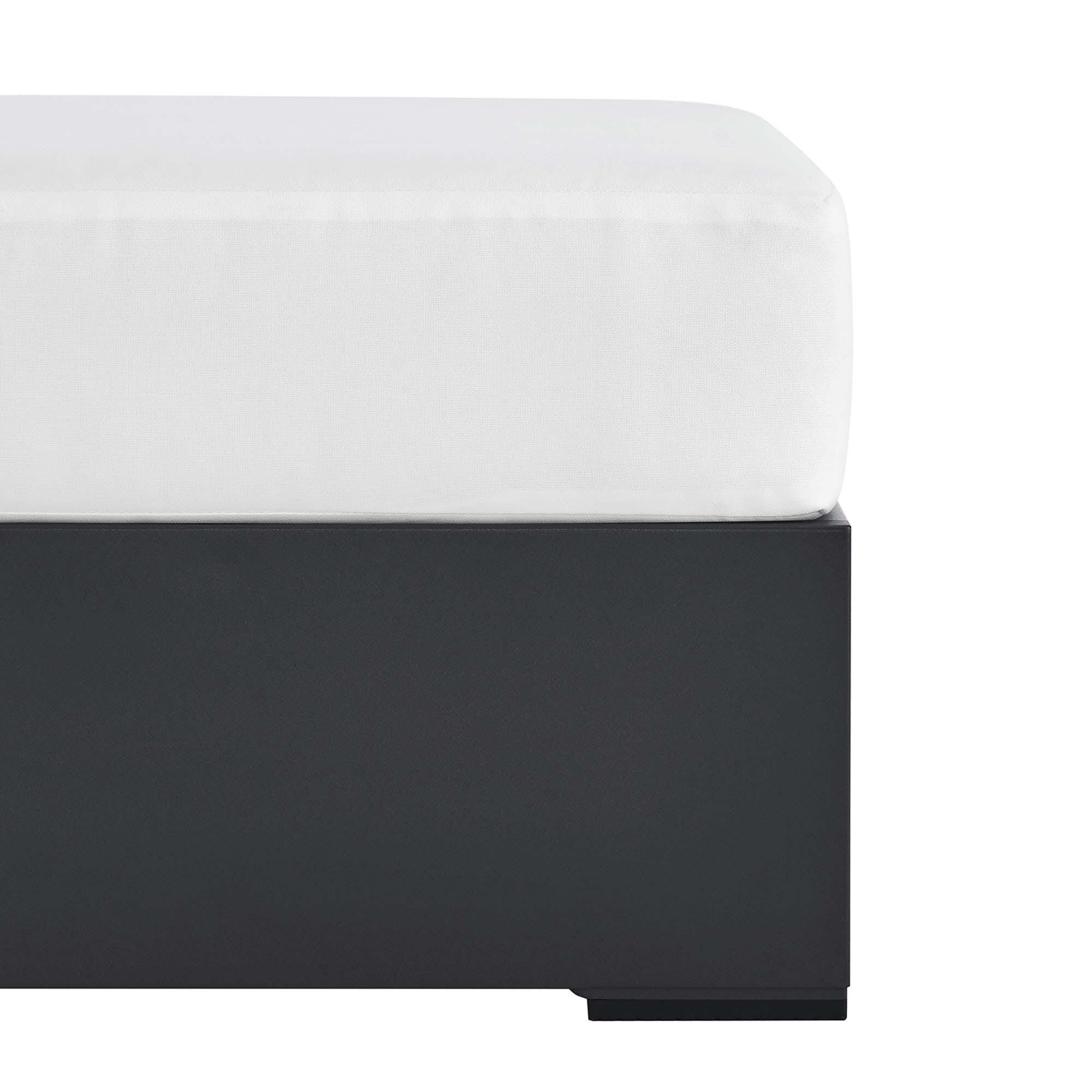 Modway Tahoe Outdoor Ottoman, Gray/White, large