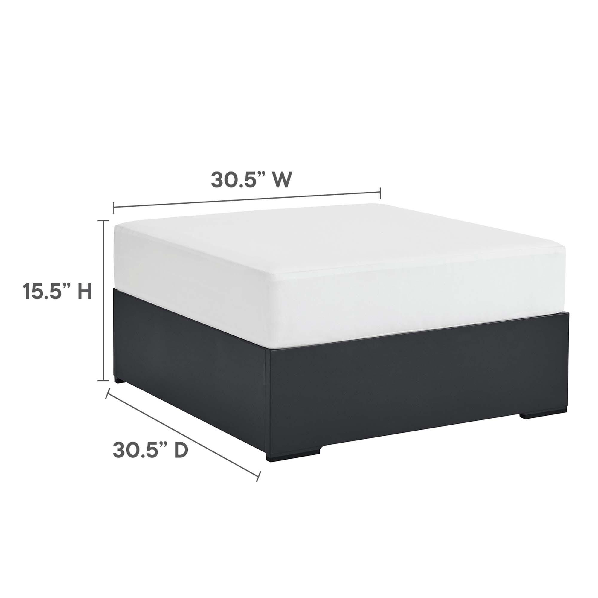 Modway Tahoe Outdoor Ottoman, Gray/White, large