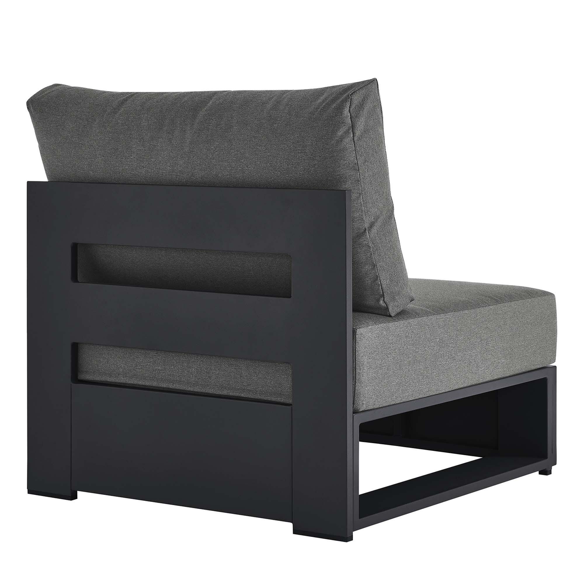 Modway Tahoe Outdoor Armless Chair, Gray/Charcoal, large