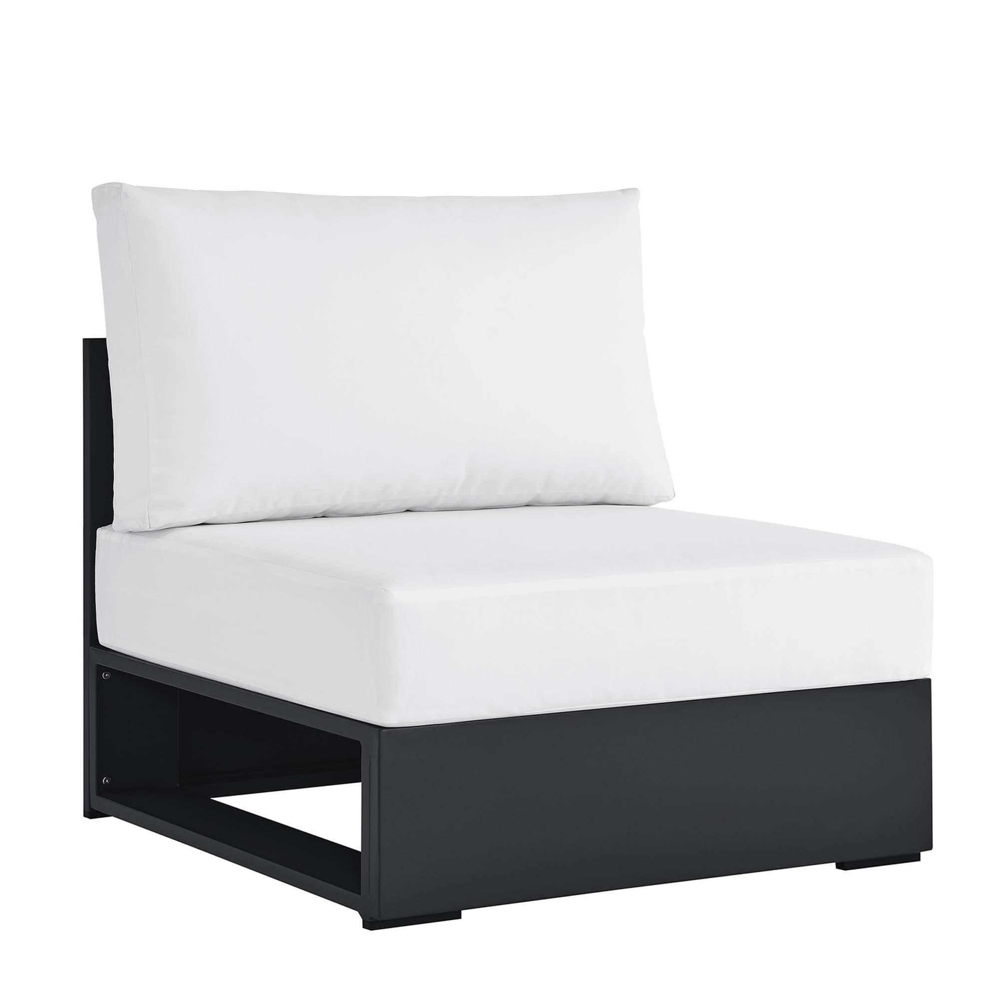 Modway Tahoe Outdoor Armless Chair, Gray/White, large