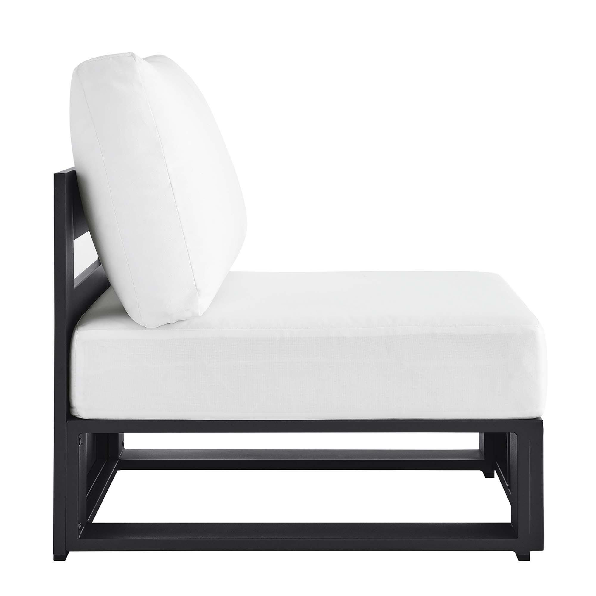 Modway Tahoe Outdoor Armless Chair, Gray/White, large