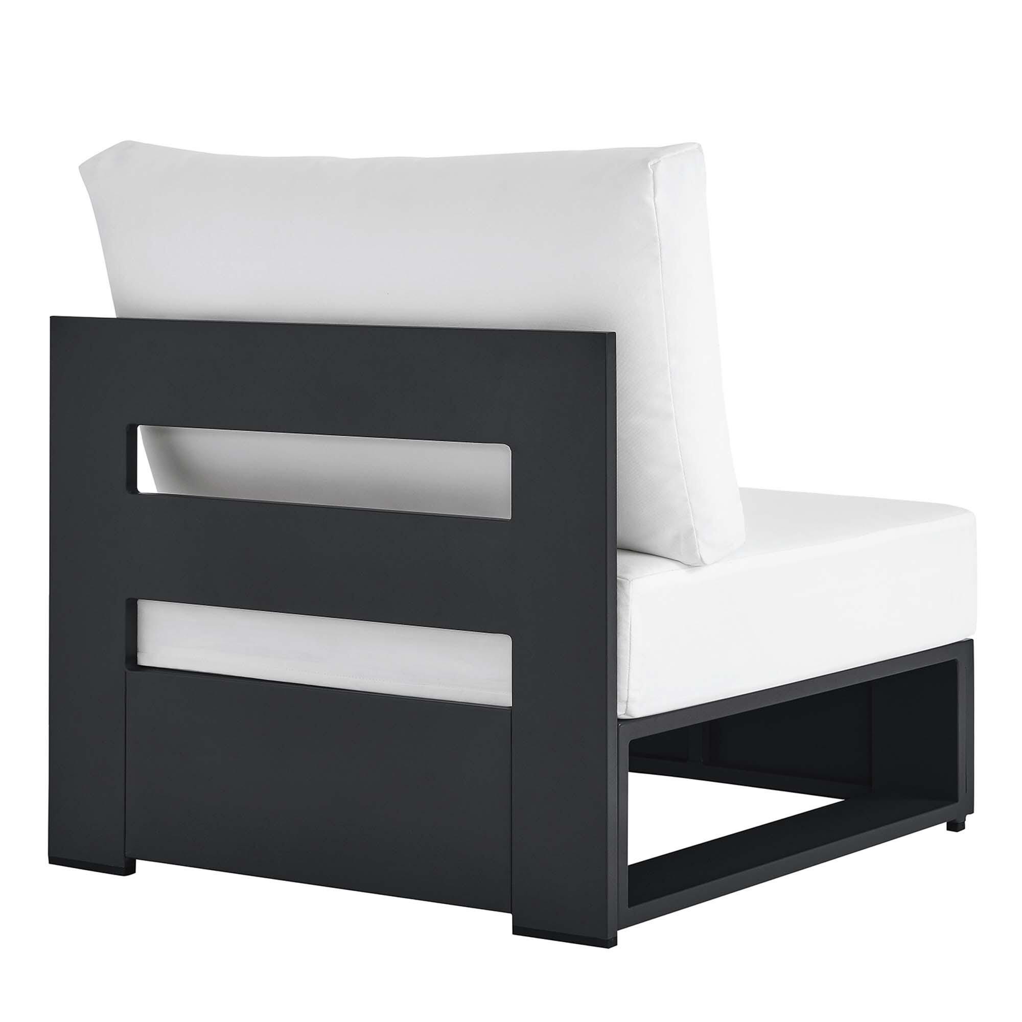 Modway Tahoe Outdoor Armless Chair, Gray/White, large