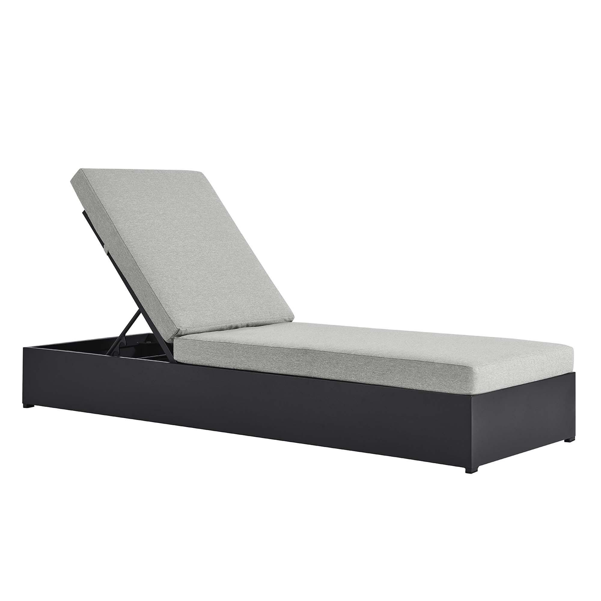 Modway Tahoe Outdoor Chaise Lounge, Gray/Gray, large