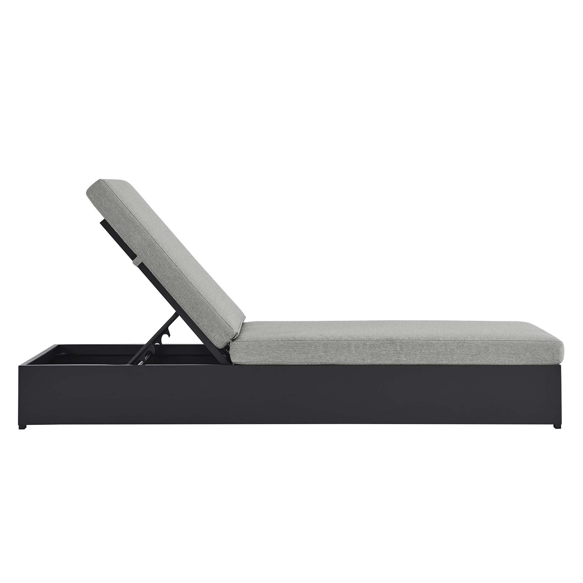 Modway Tahoe Outdoor Chaise Lounge, Gray/Gray, large
