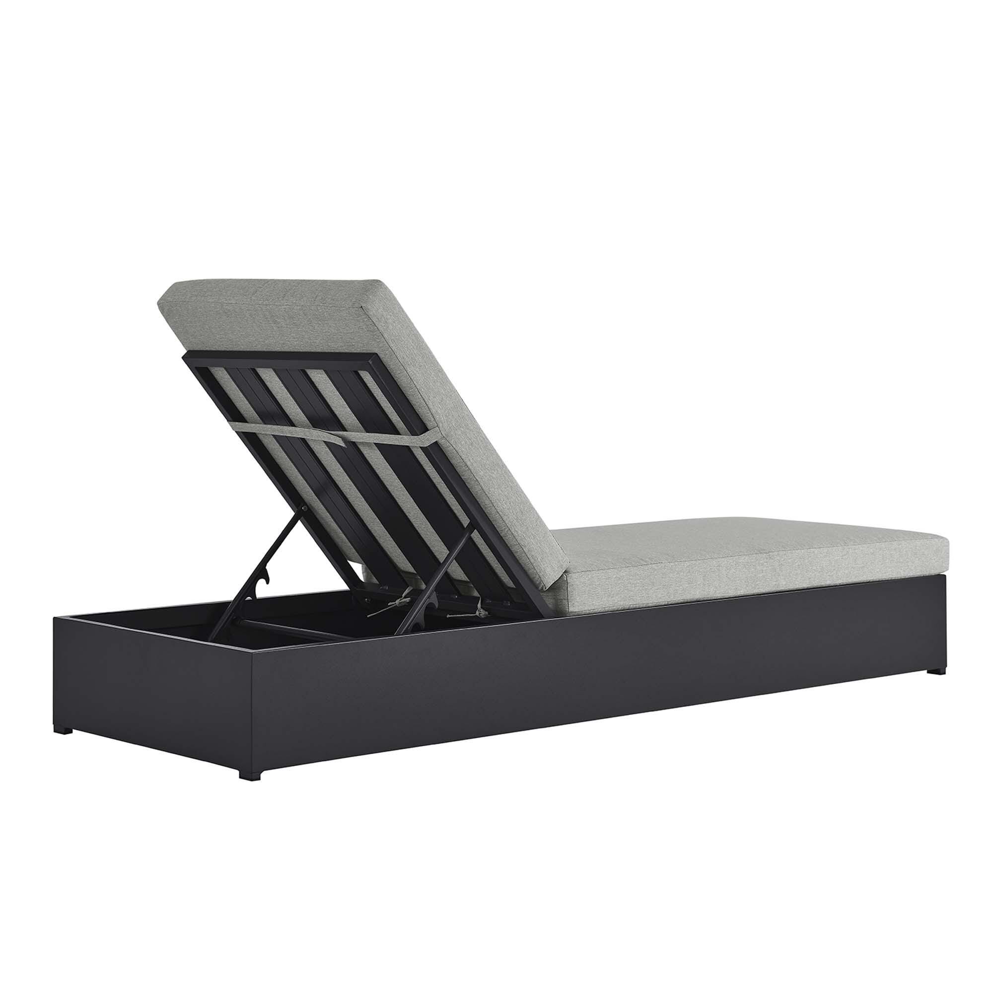 Modway Tahoe Outdoor Chaise Lounge, Gray/Gray, large