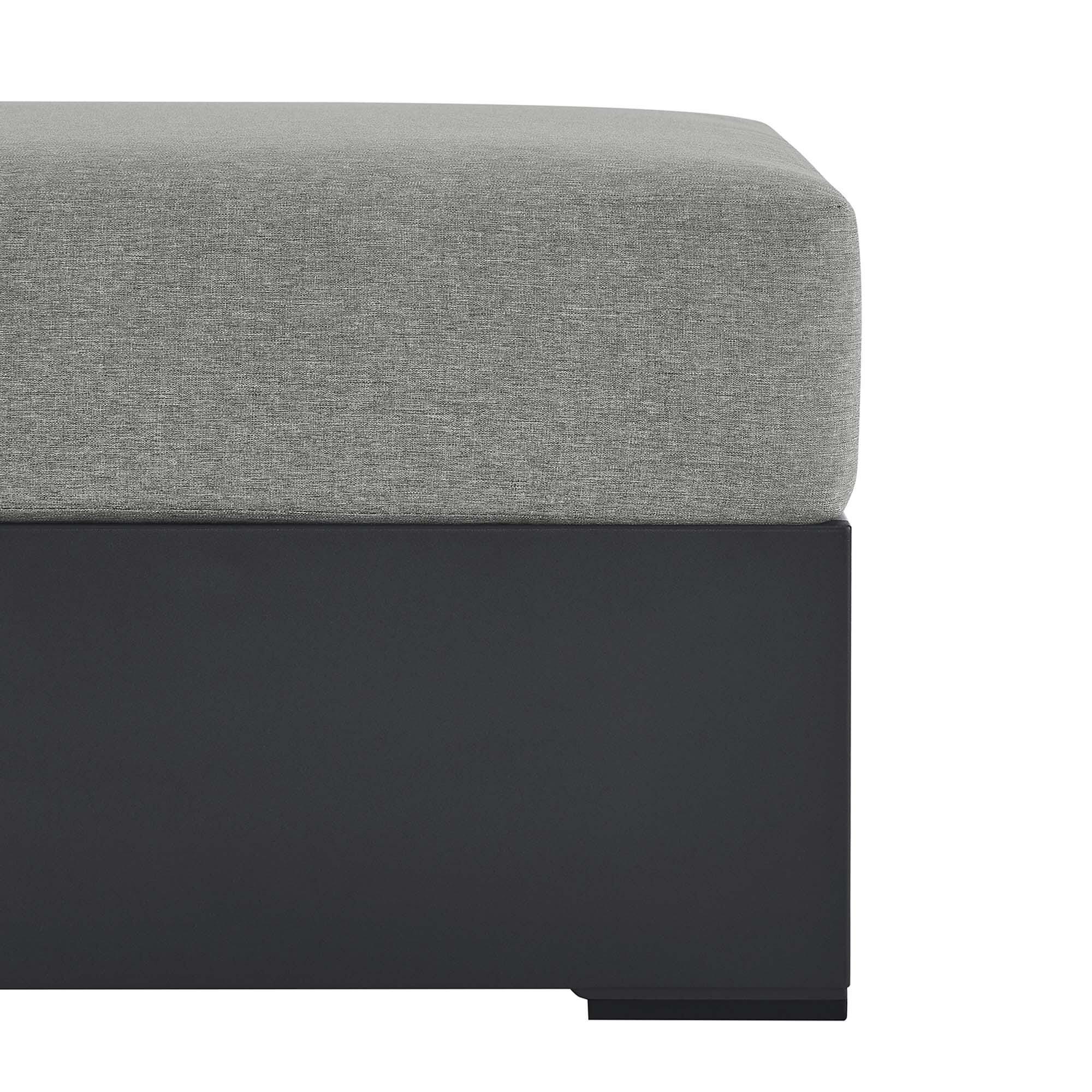 Modway Tahoe Outdoor Ottoman, Gray/Gray, large