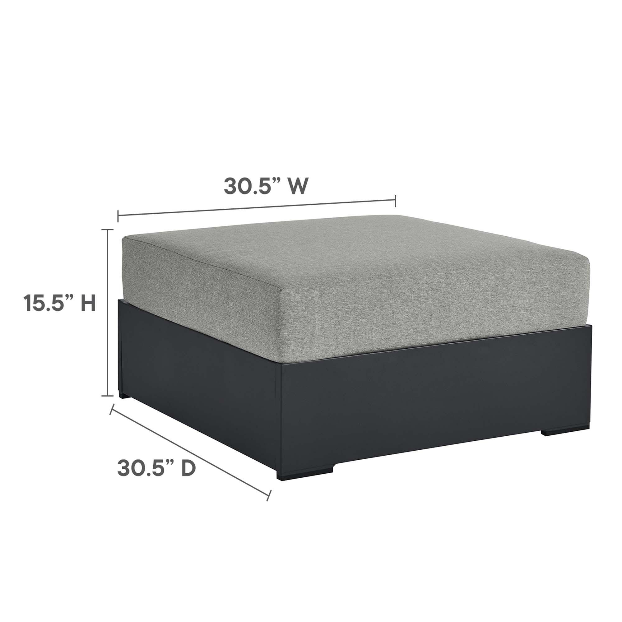 Modway Tahoe Outdoor Ottoman, Gray/Gray, large