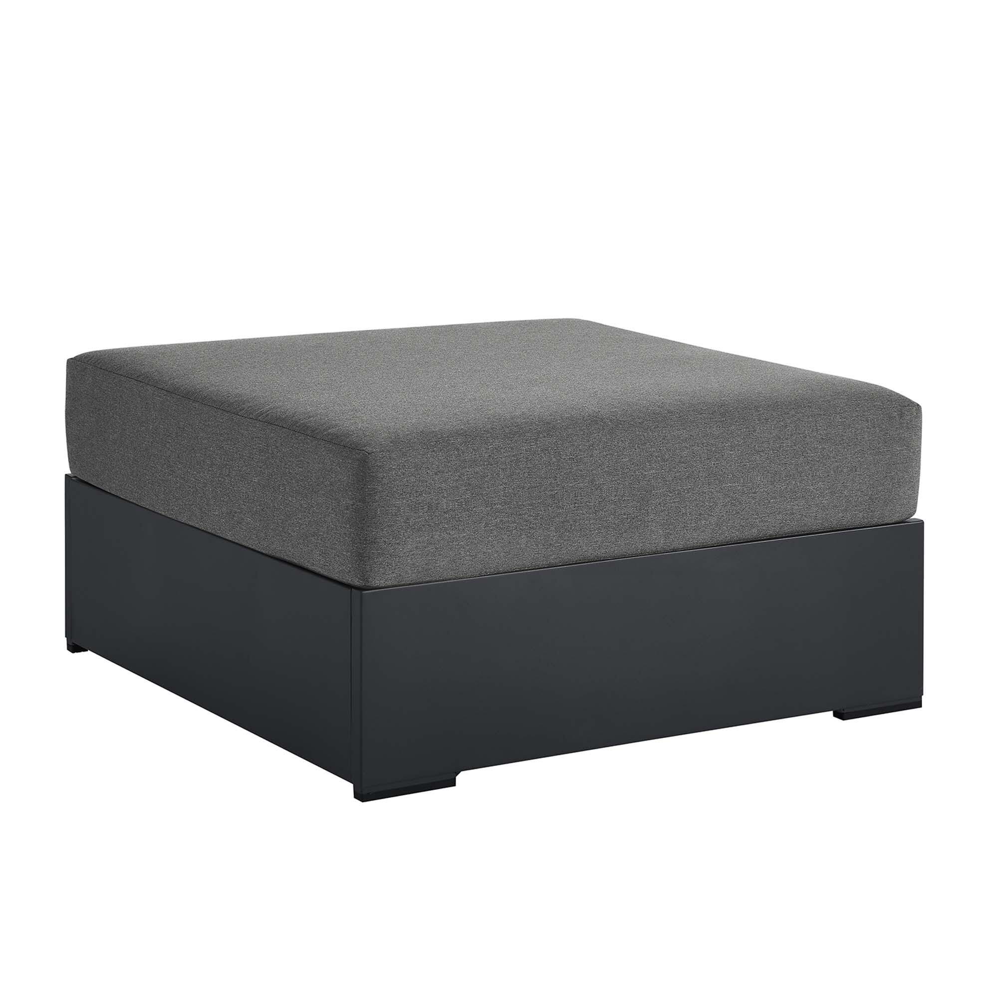 Modway Tahoe Outdoor Ottoman, Gray/Charcoal, large