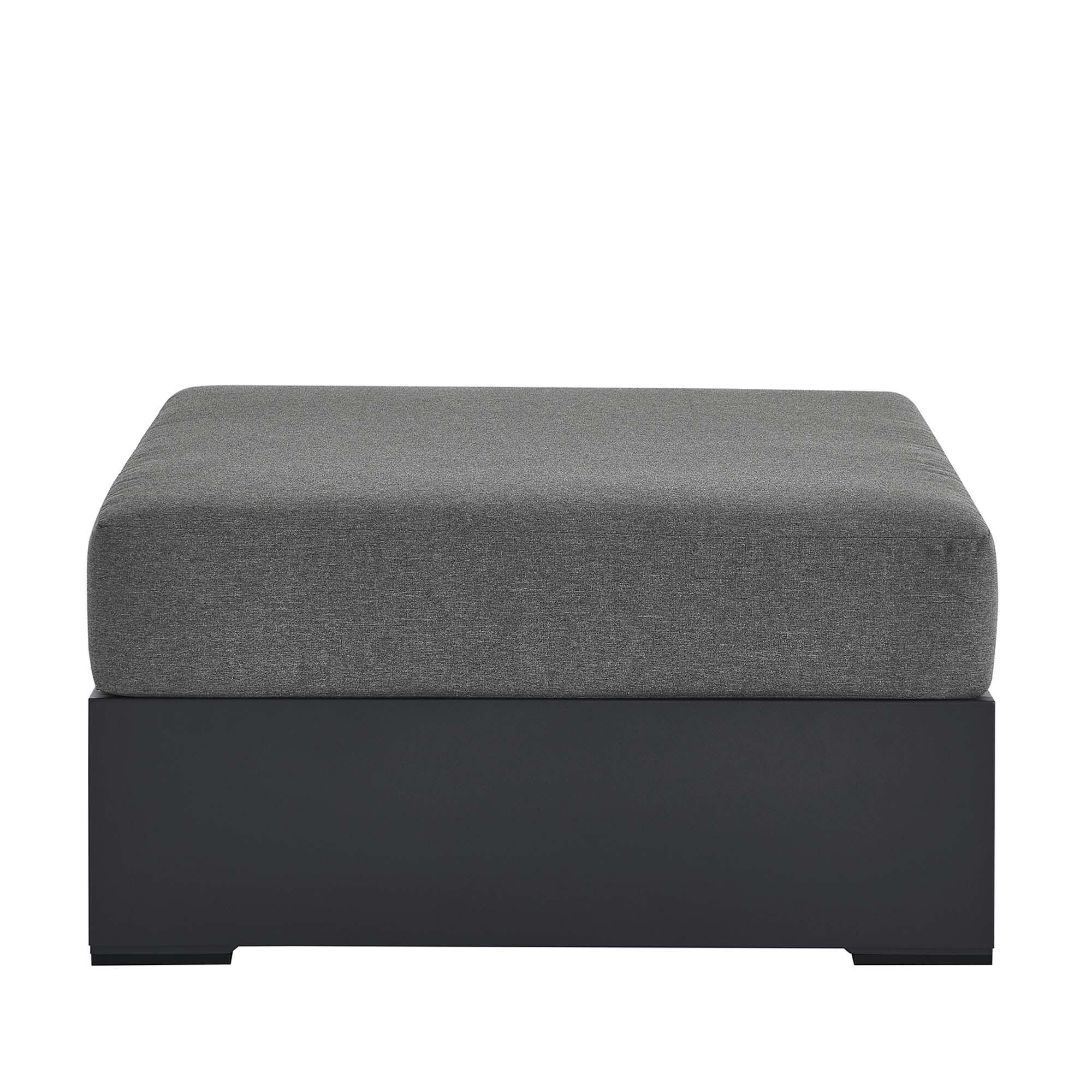 Modway Tahoe Outdoor Ottoman, Gray/Charcoal, large