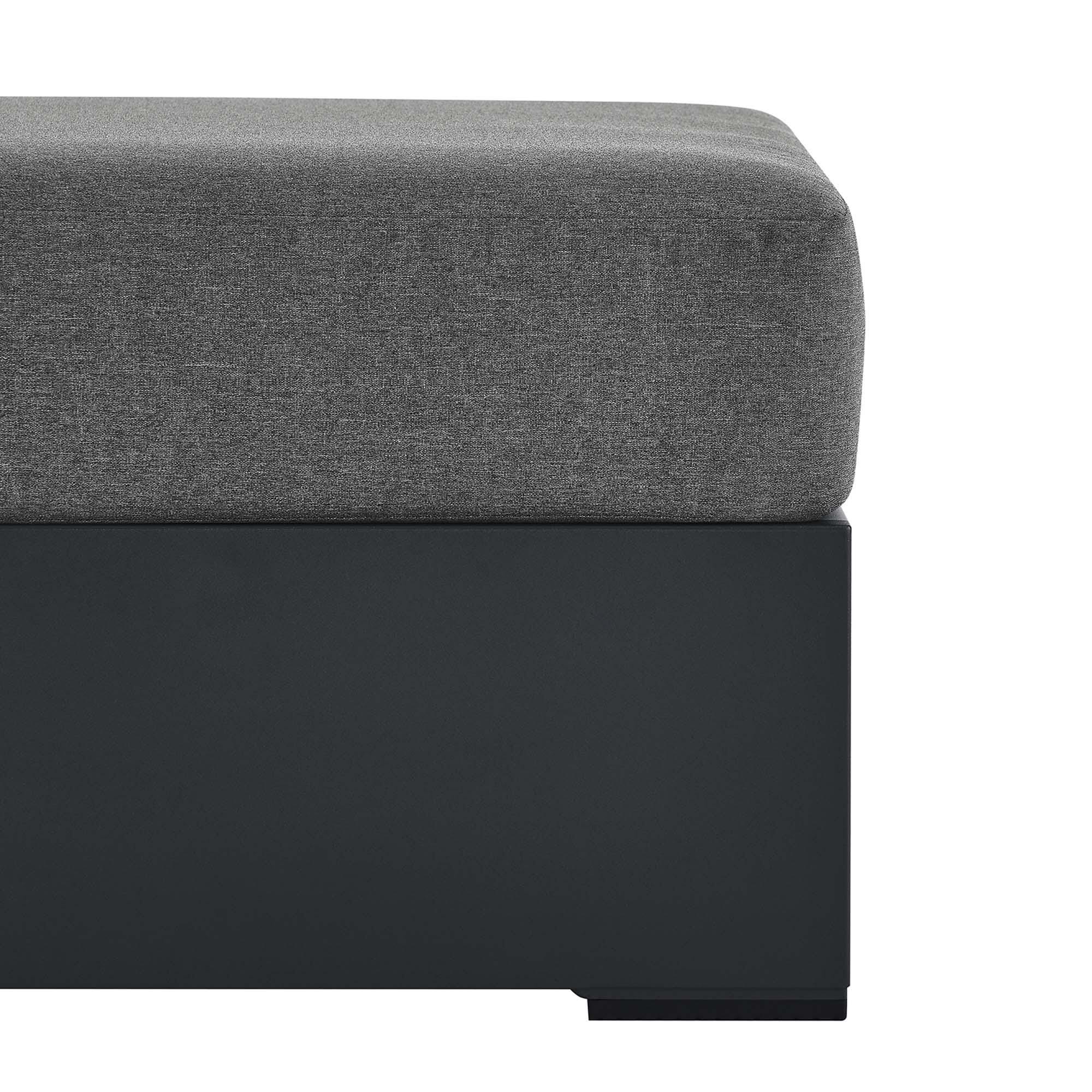 Modway Tahoe Outdoor Ottoman, Gray/Charcoal, large